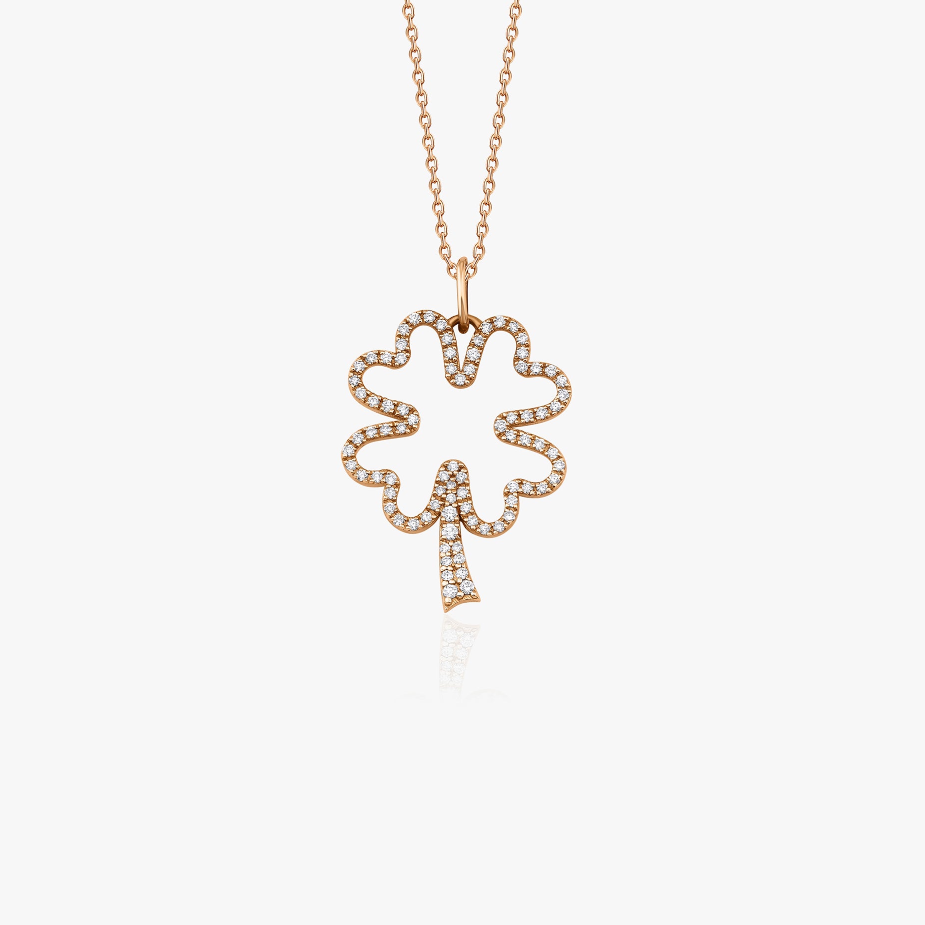 Diamond Open Clover Necklace / FORTUNA