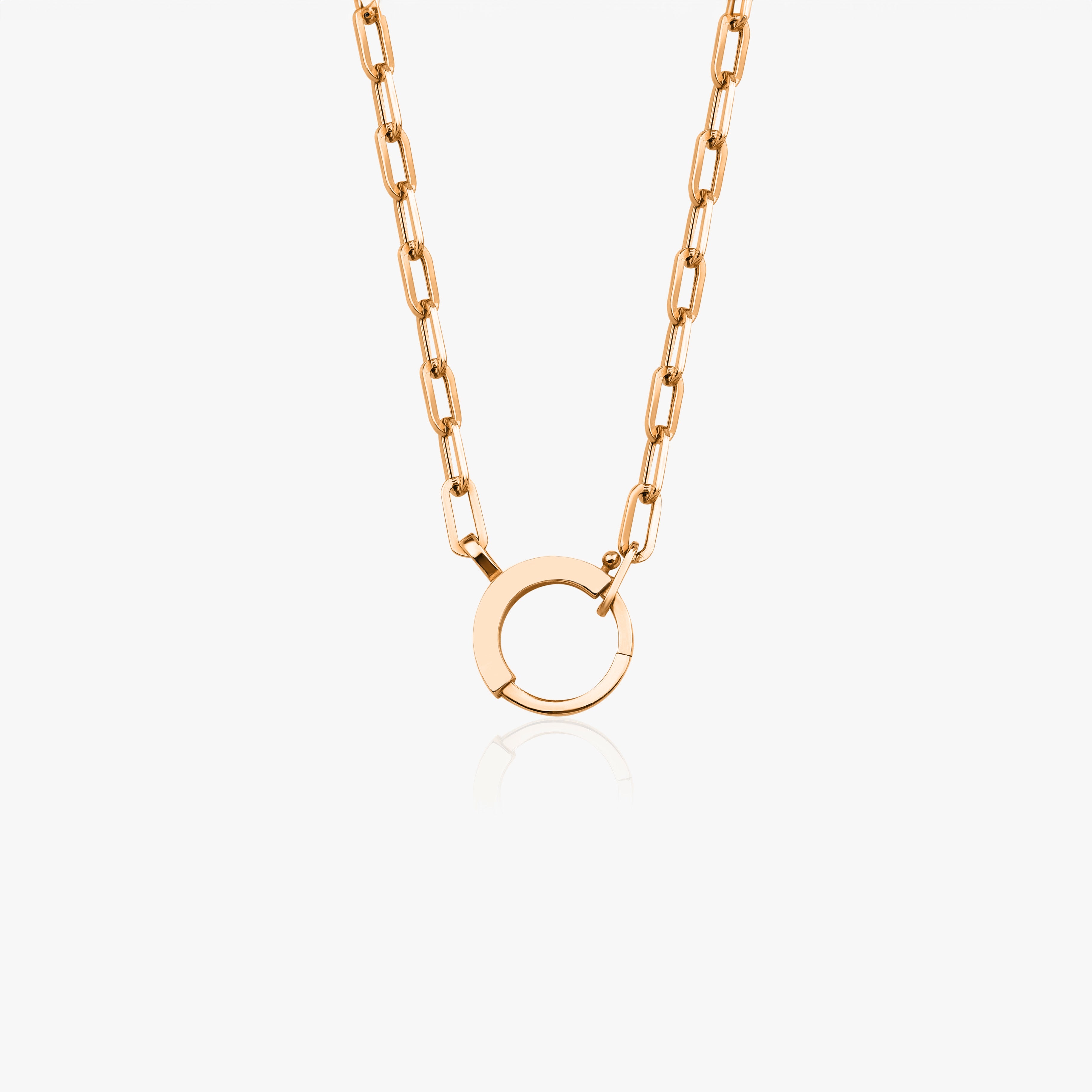 Paperclip Lock Necklace in 14K Gold