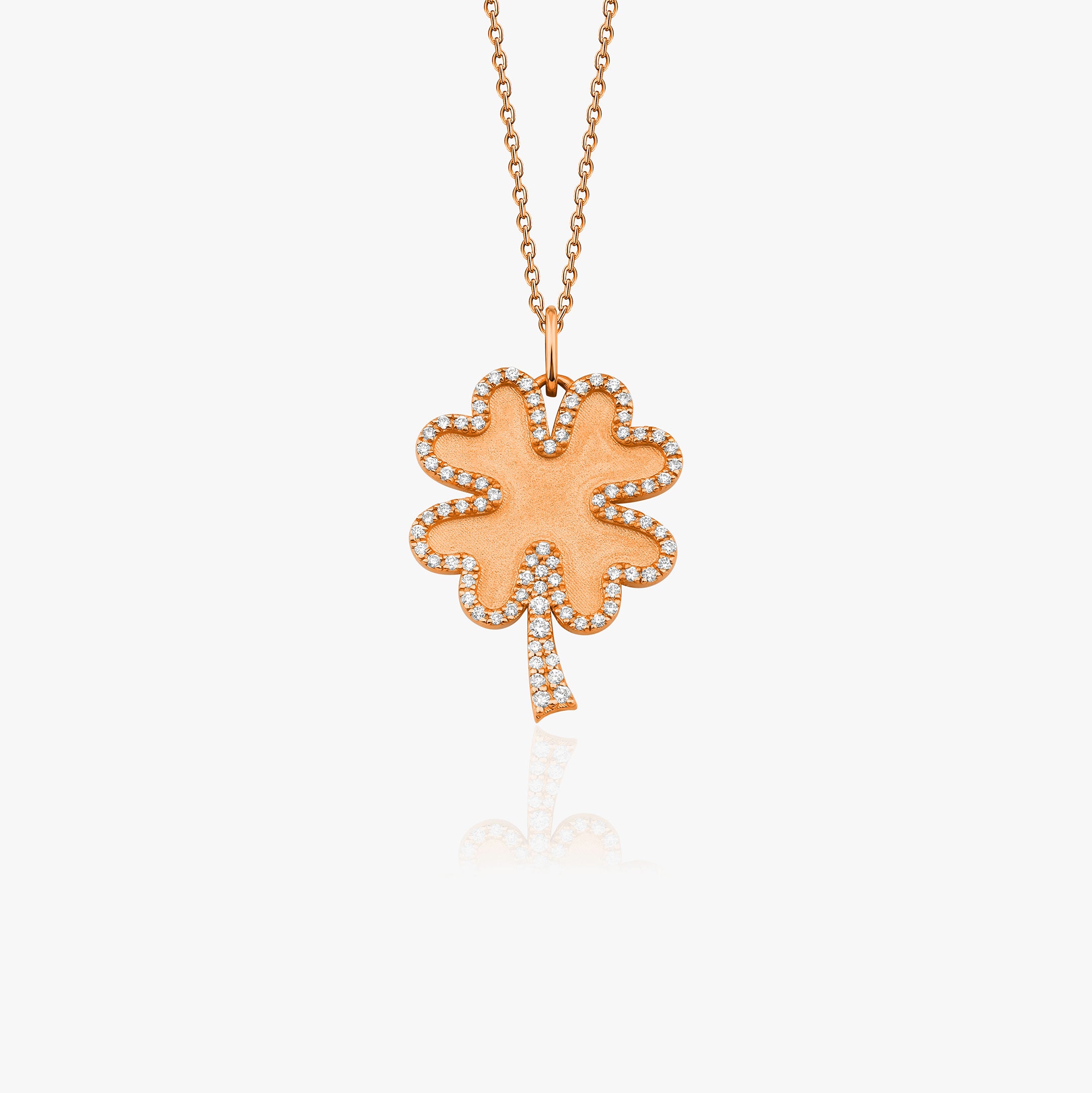 Diamond Matte Clover Necklace / FORTUNA