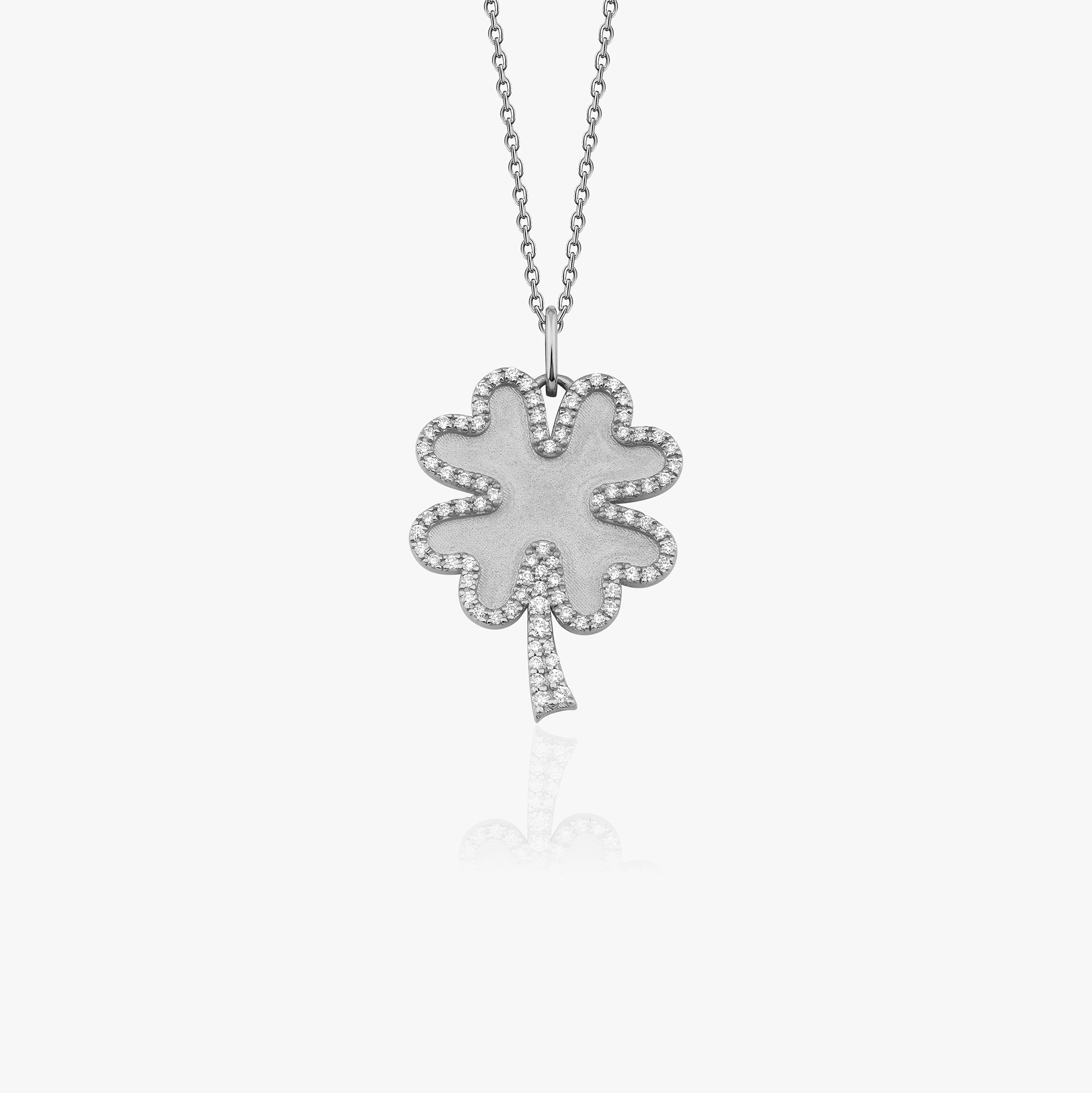 Diamond Matte Clover Necklace / FORTUNA