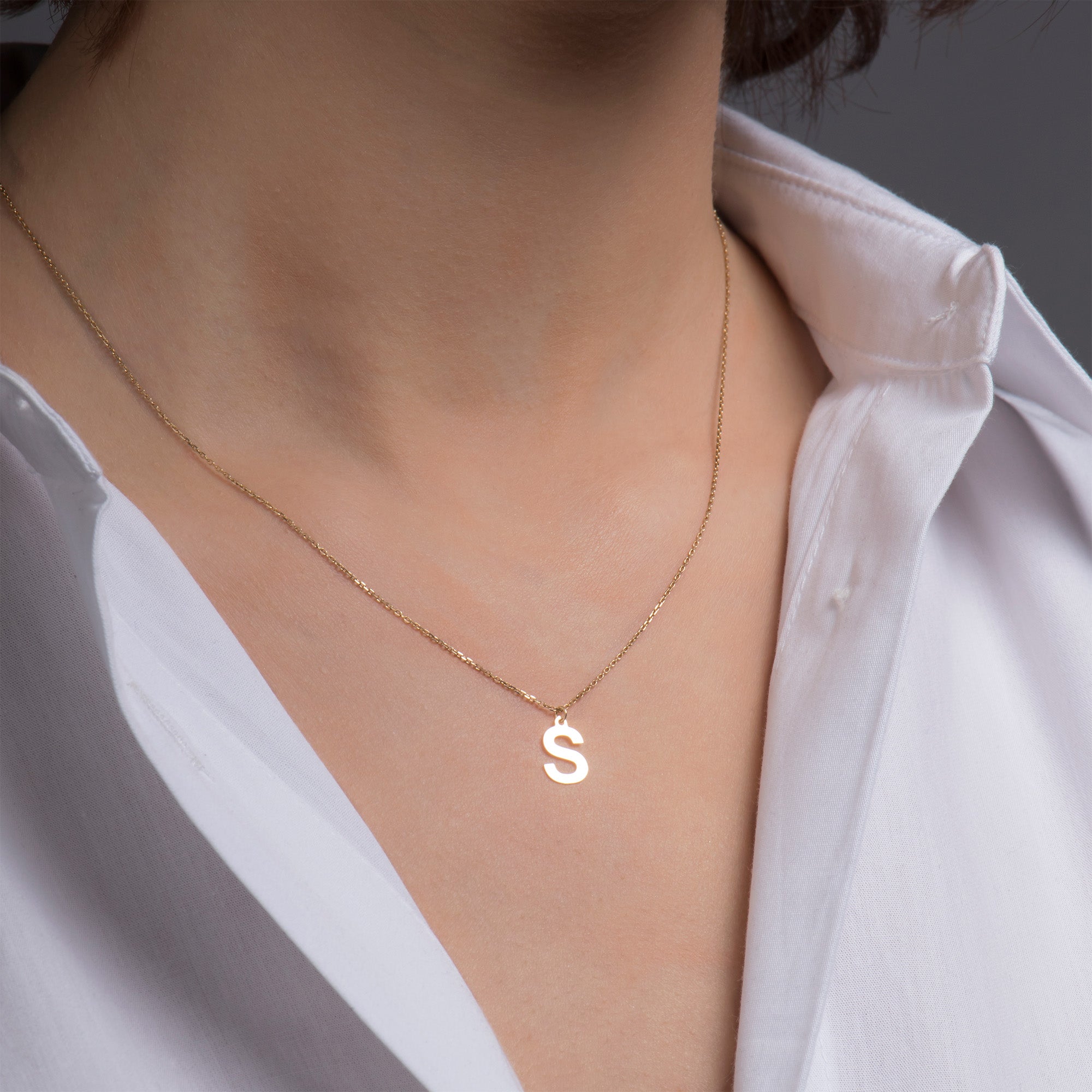 Mini Initial Charms in 14k Gold