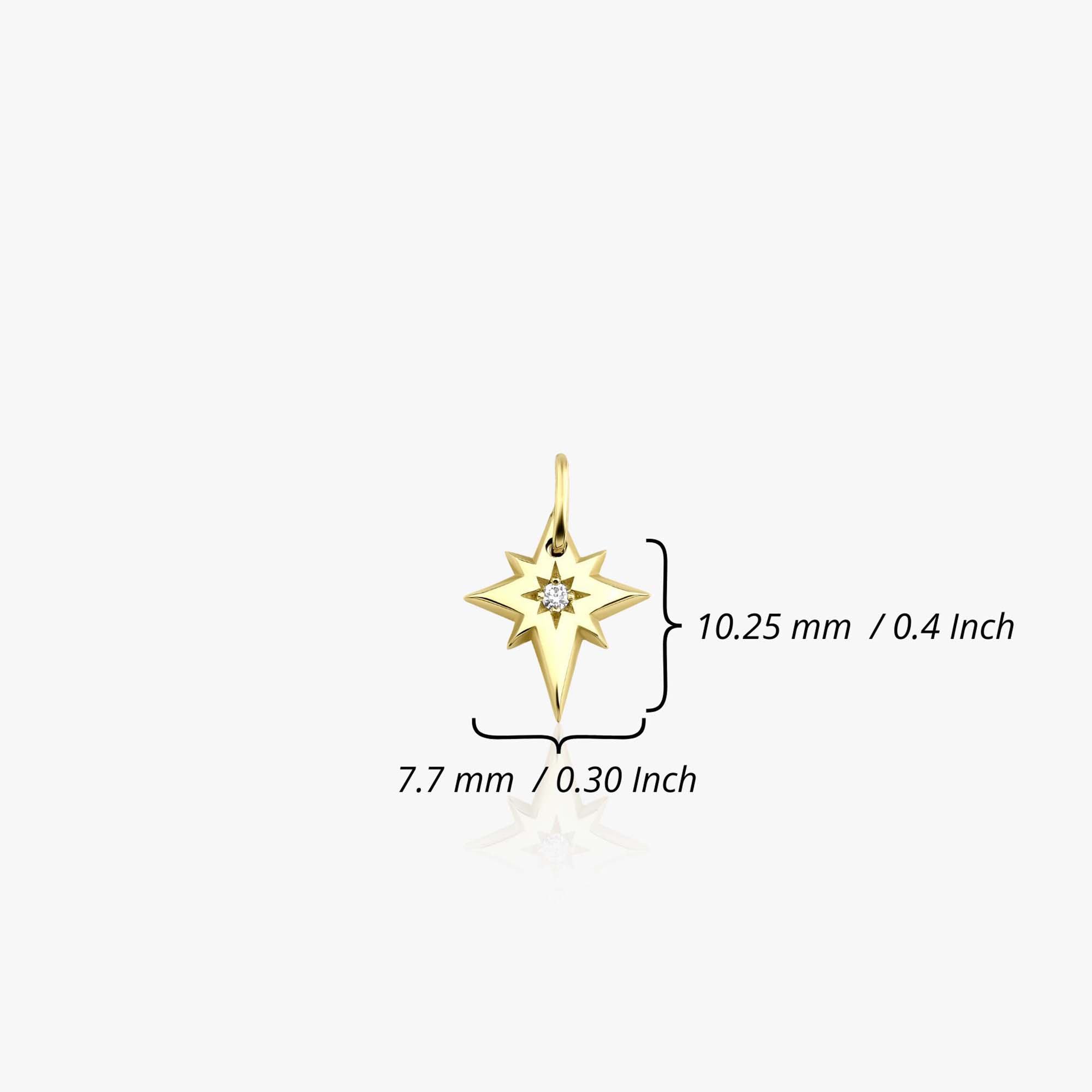 Itty Bitty Tiny Diamond North Star Pendant in 14K Gold