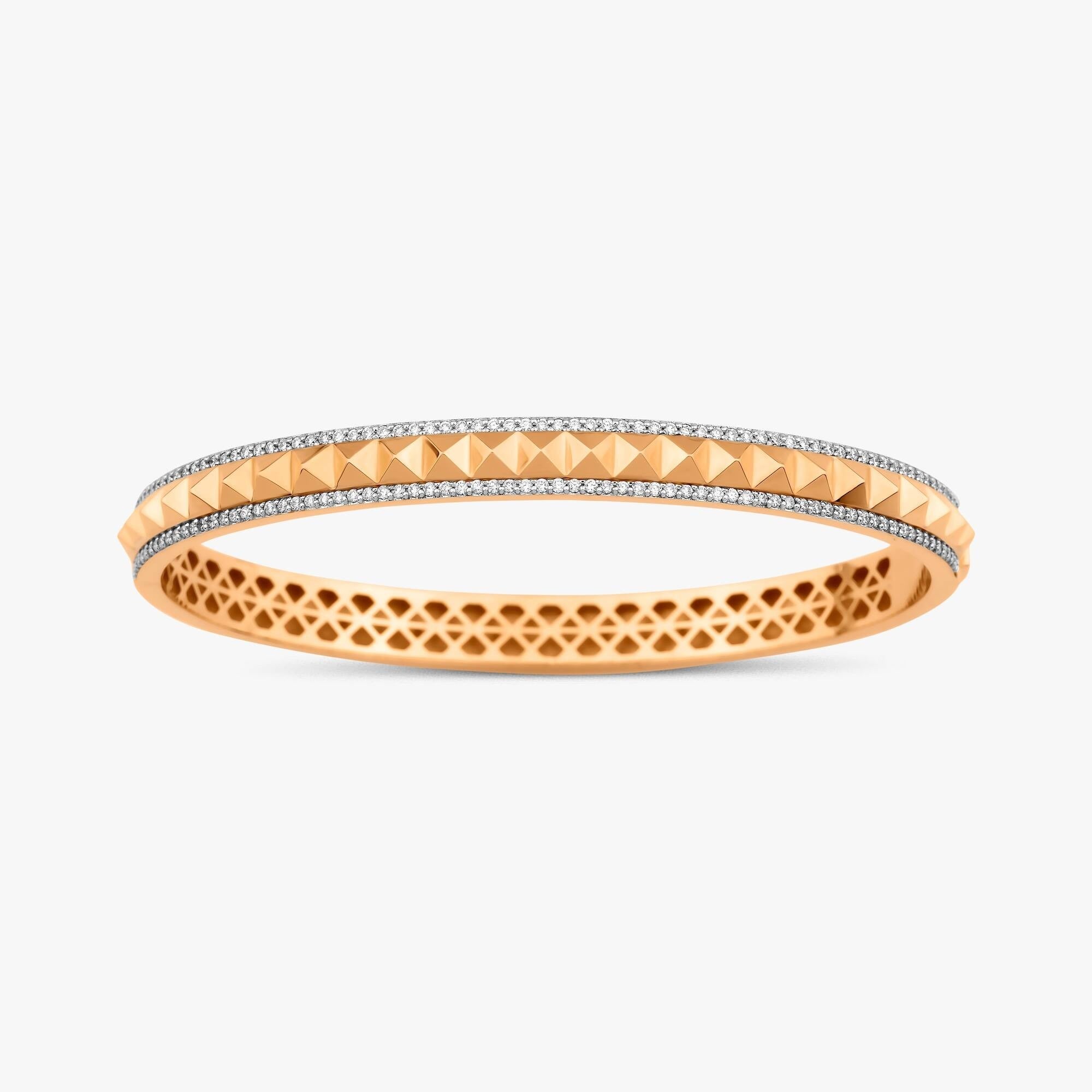 Diamond Spike Bangle in 14K Gold