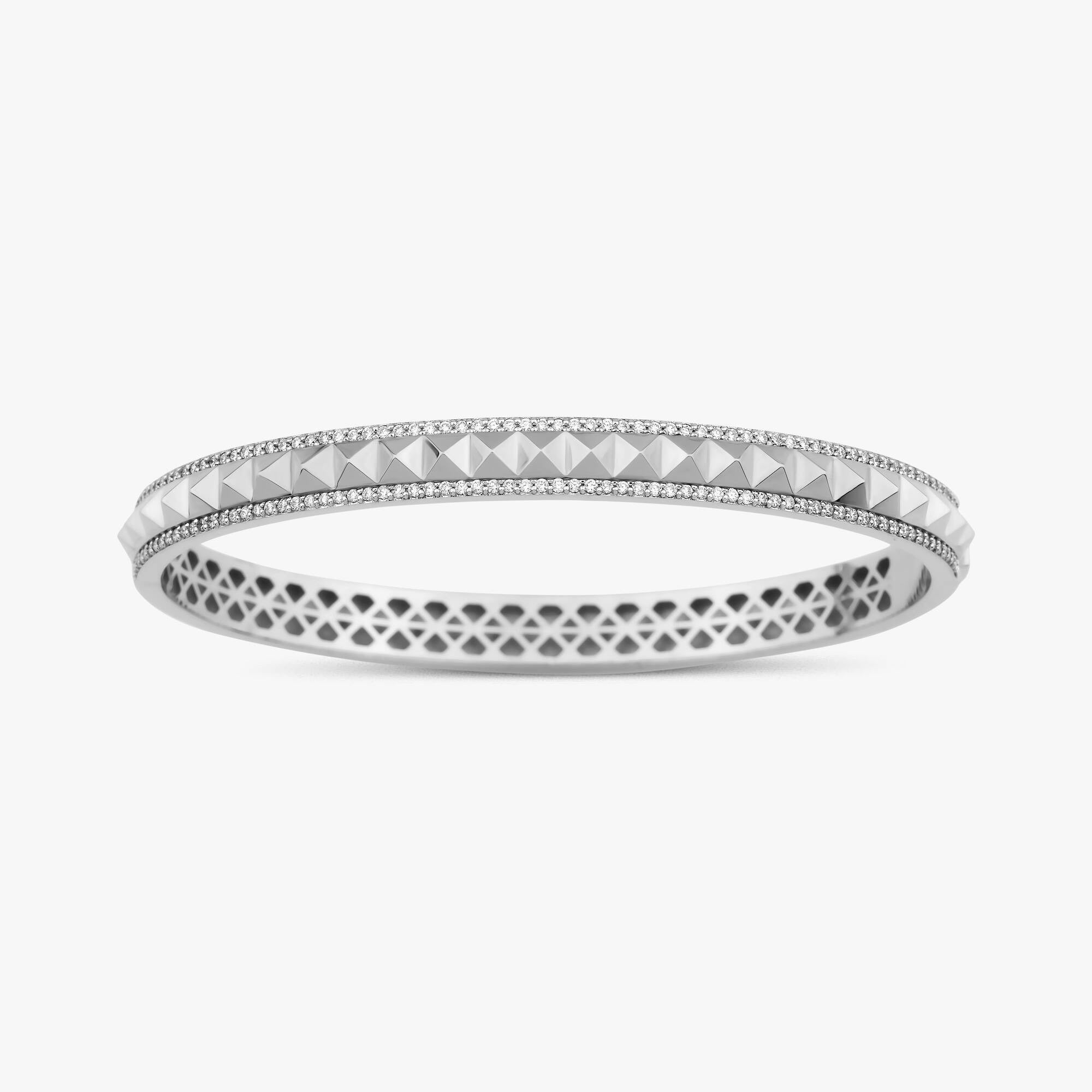 Diamond Spike Bangle in 14K Gold