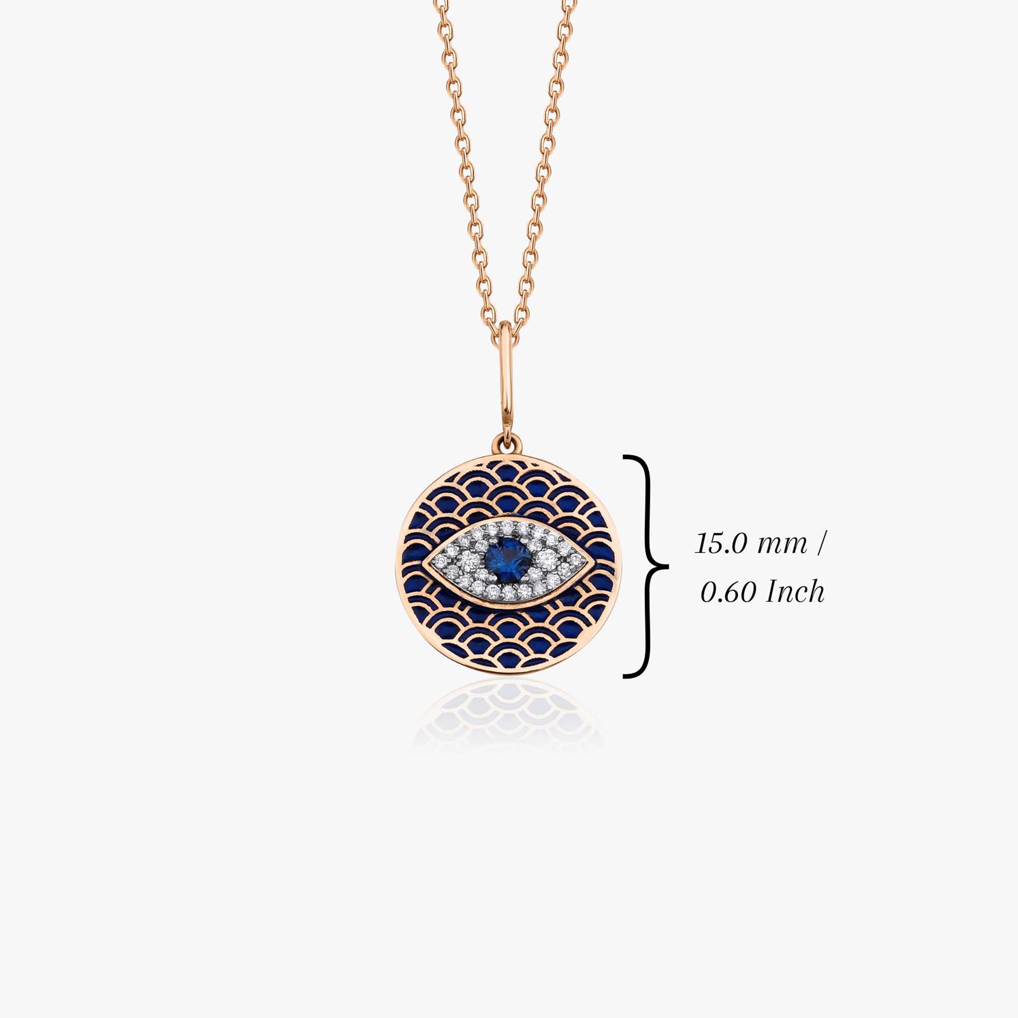 Ocean's Evil Eye Necklace in 14K Gold