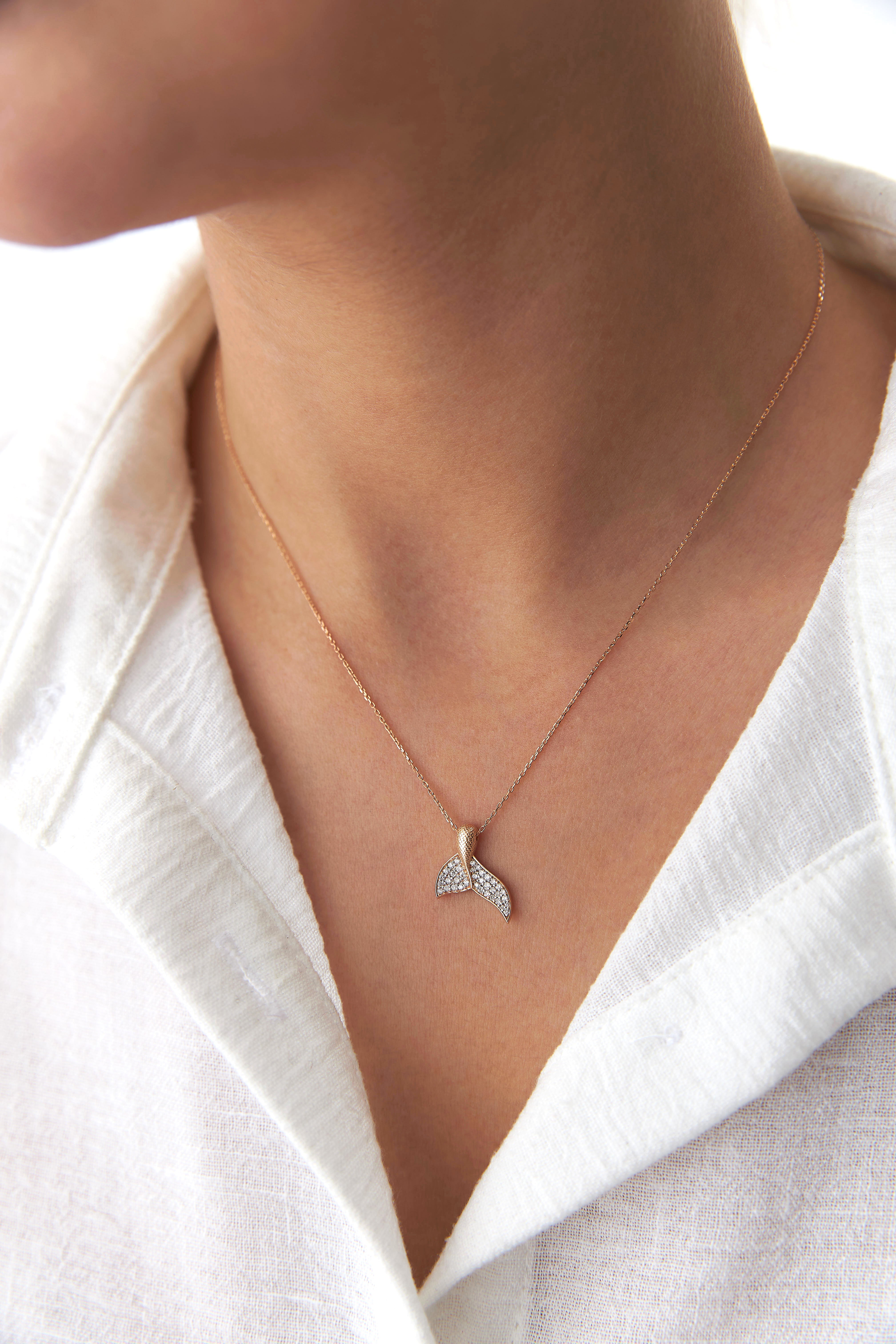 Diamond Whale Tail Necklace