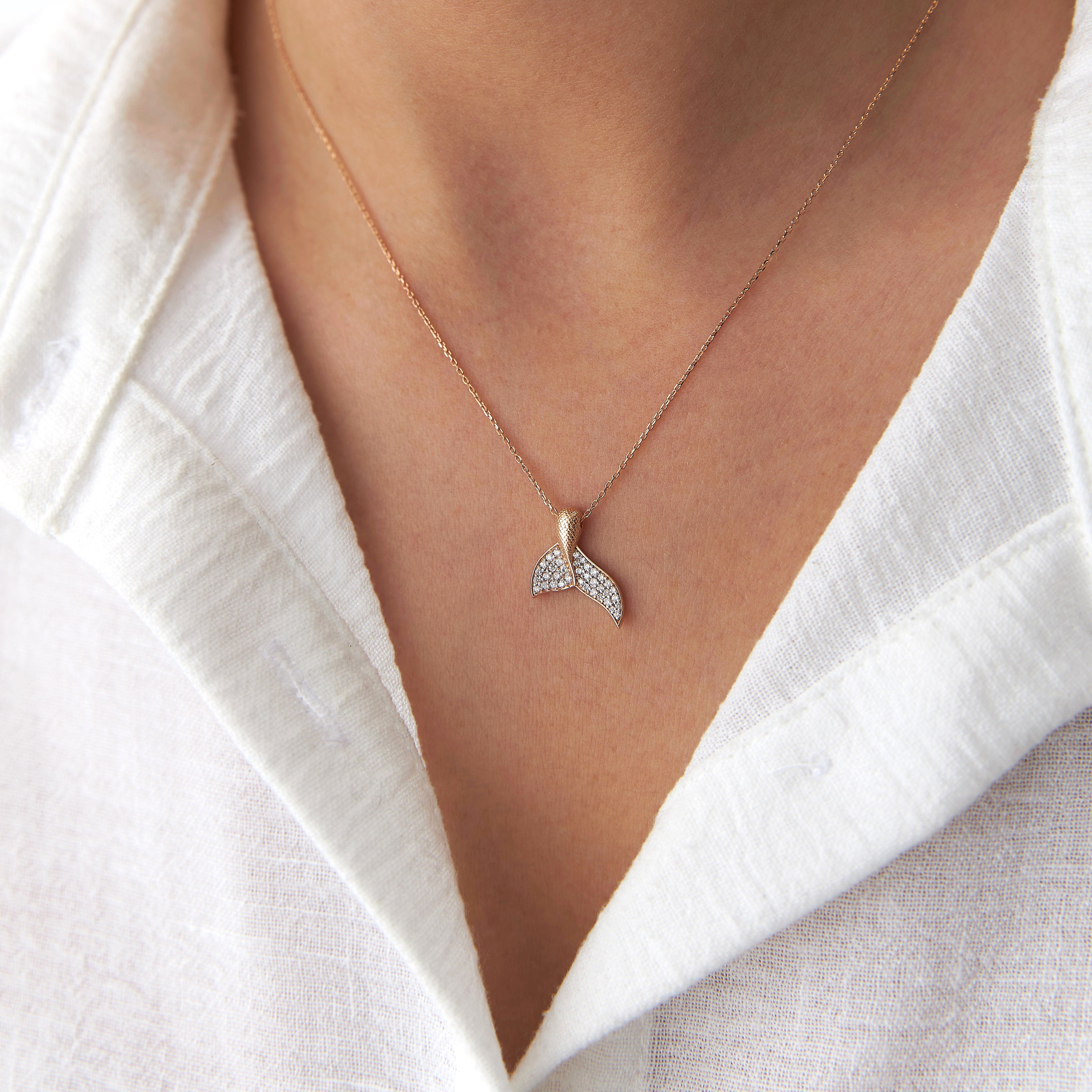 Diamond Whale Tail Necklace