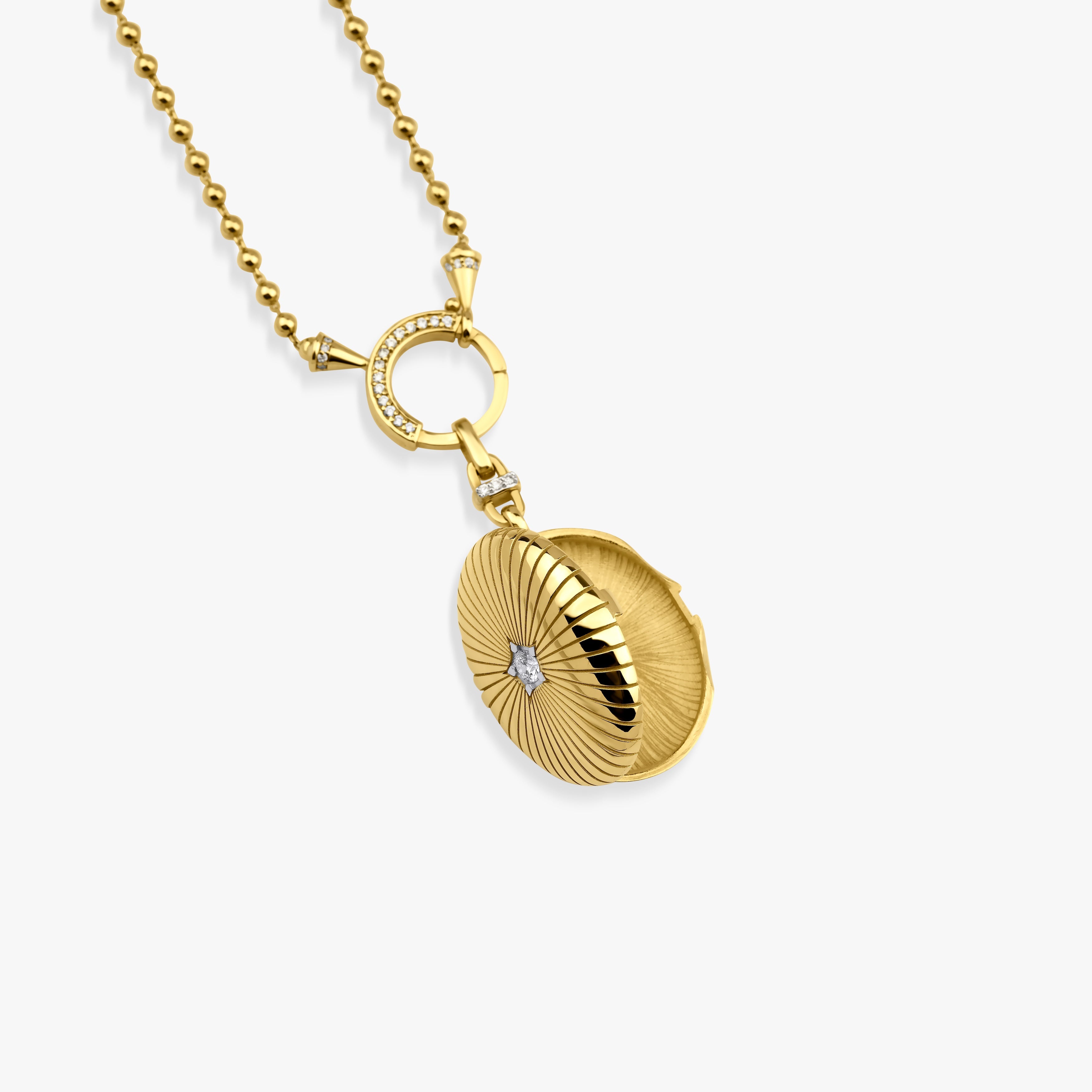Diamond Star Locket Available in 14K and 18K Gold