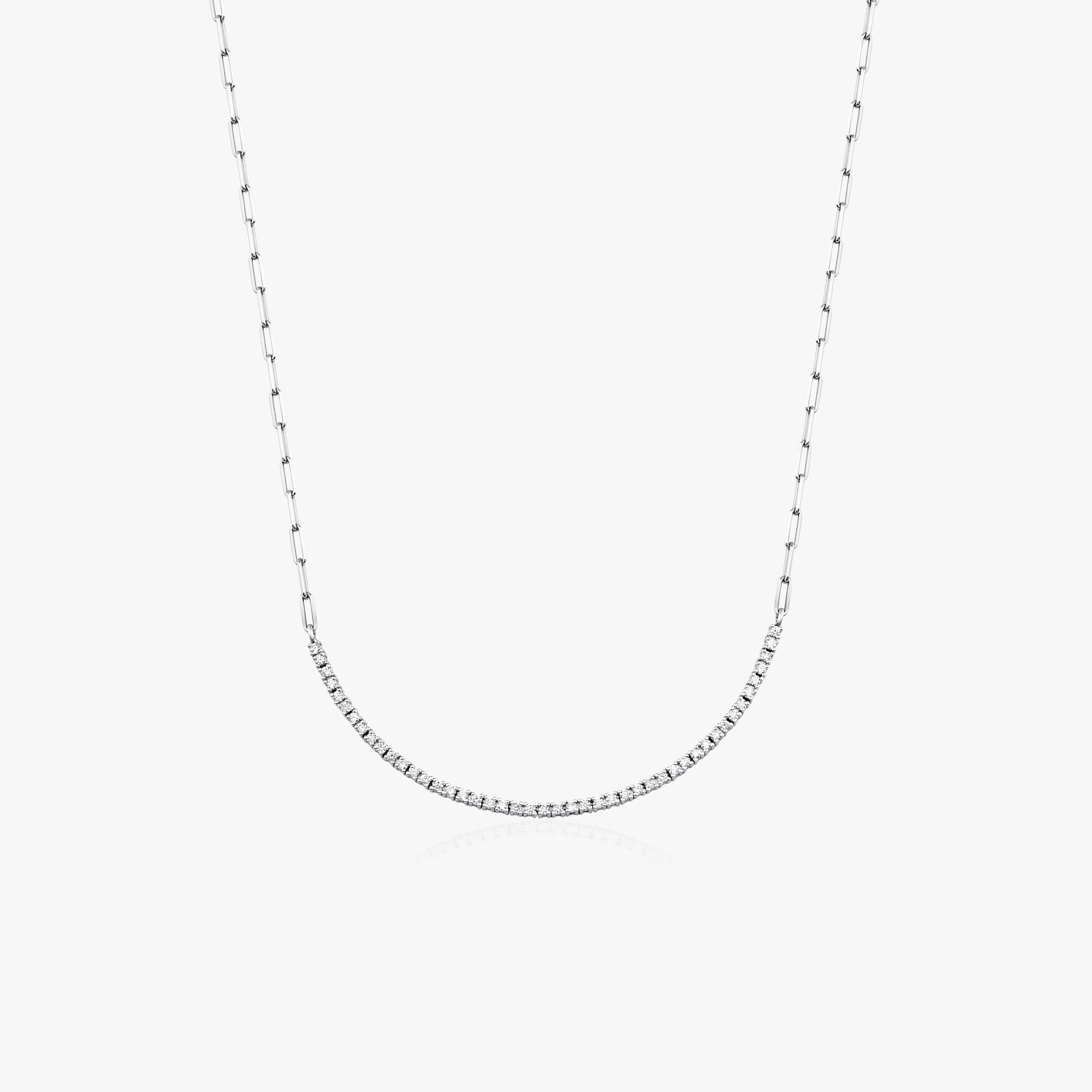 Modern Diamond Necklace With Paperclip Chain