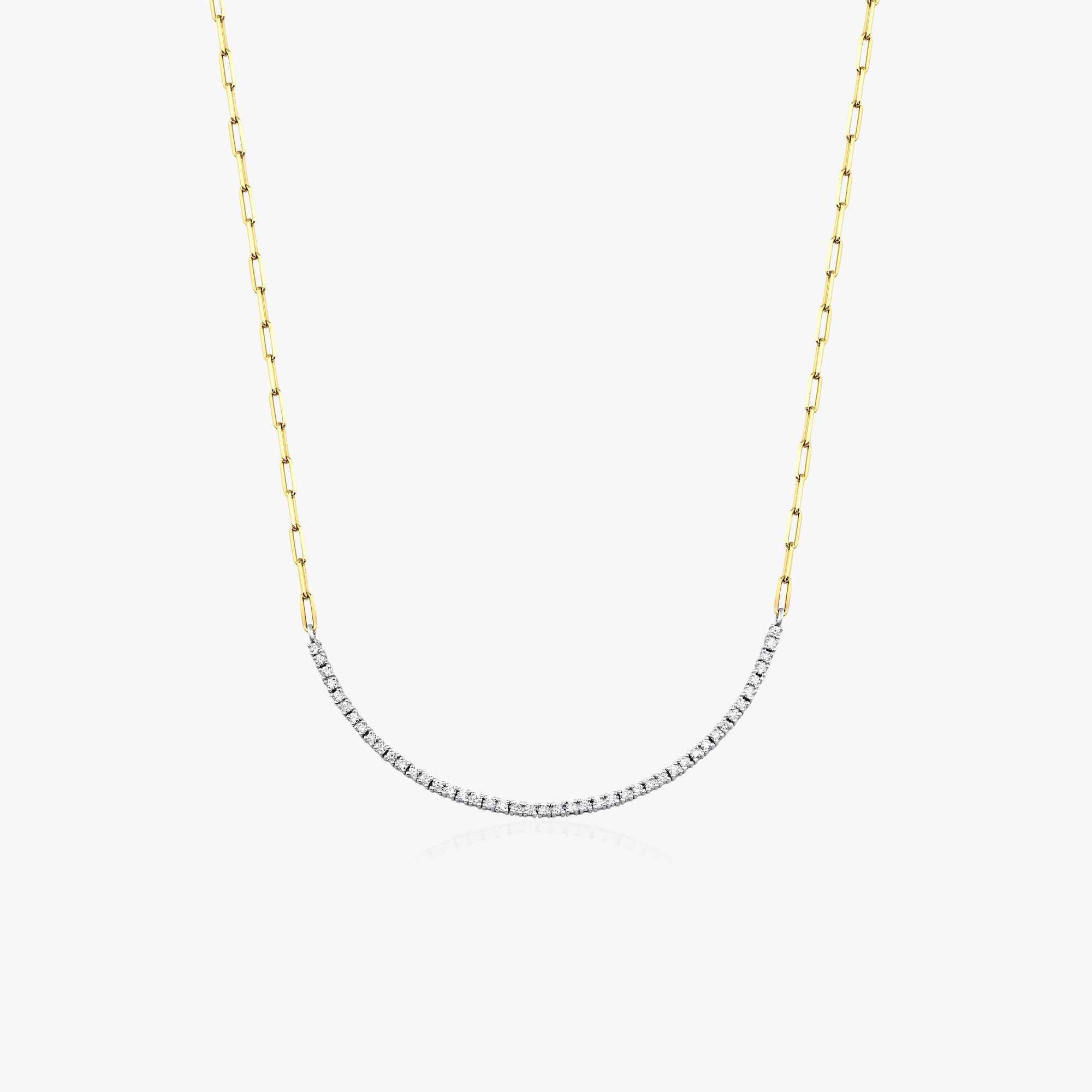 Modern Diamond Necklace With Paperclip Chain