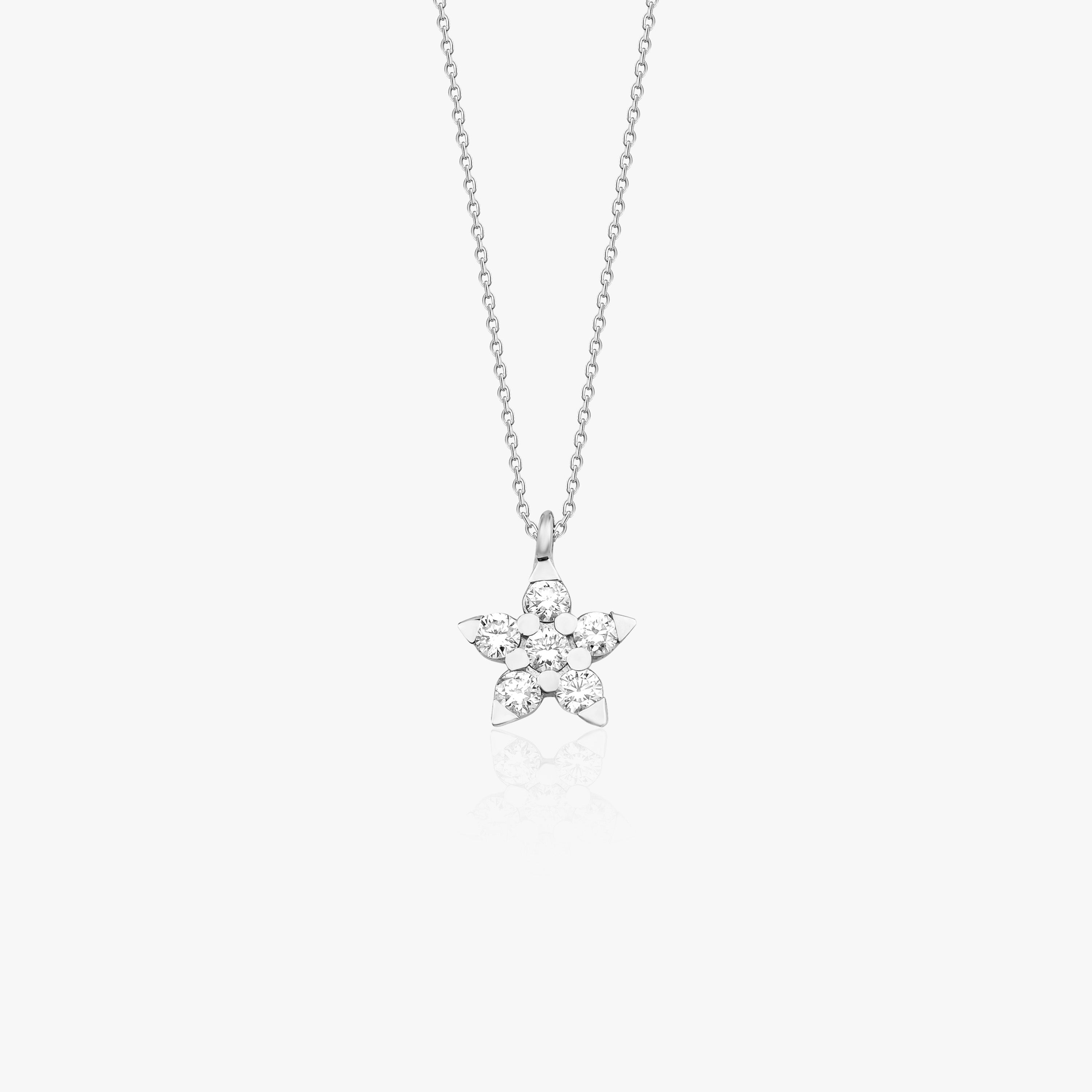 Mini Diamond Star Necklace Available in 14K and 18K Gold