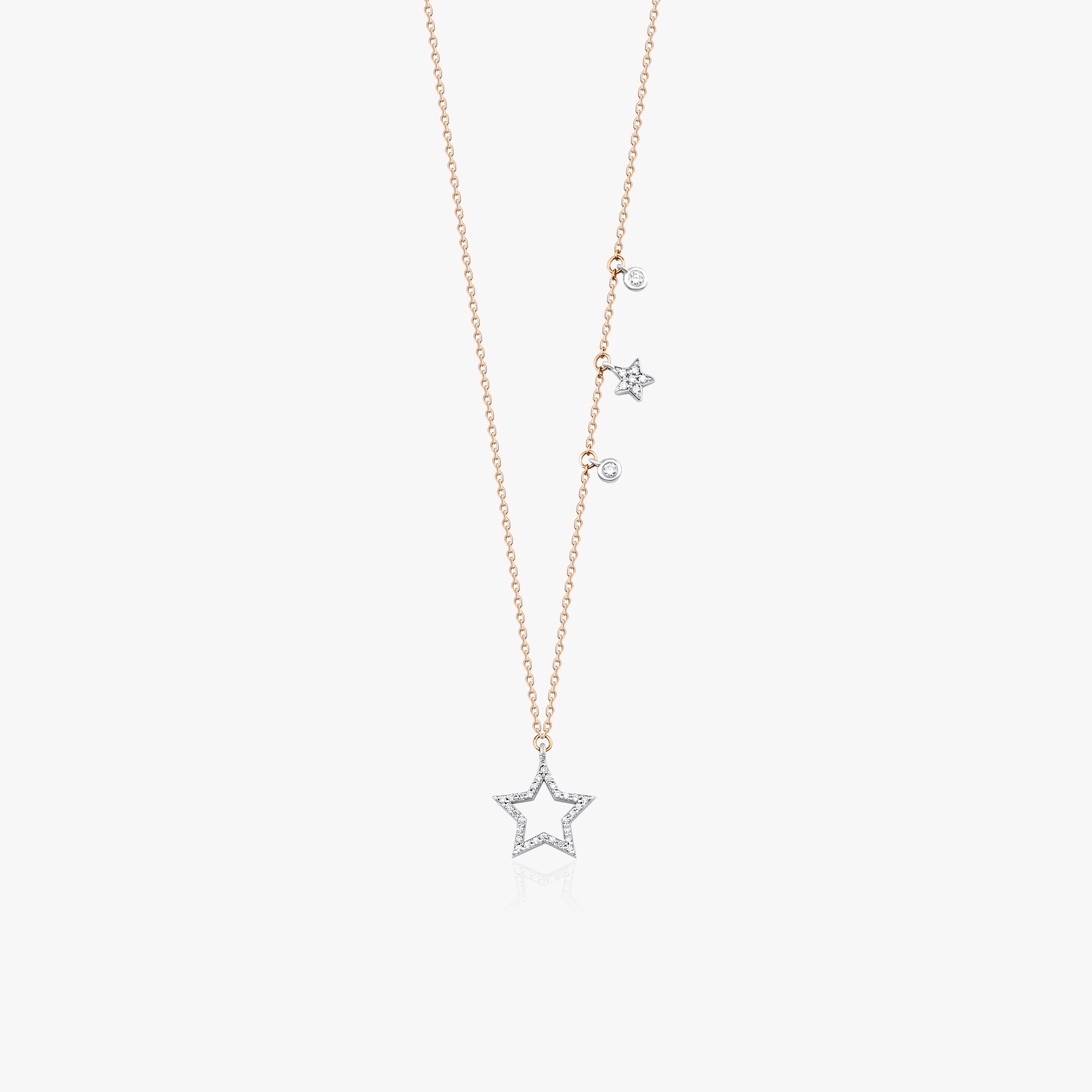 Asymmetric Diamond Star Necklace