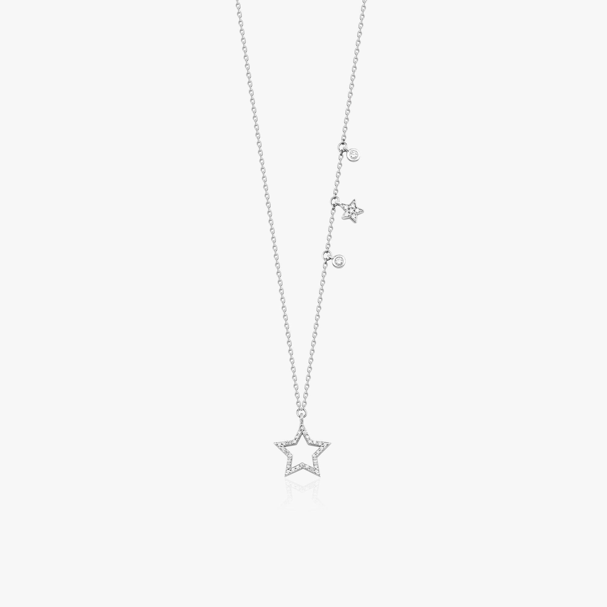 Asymmetric Diamond Star Necklace
