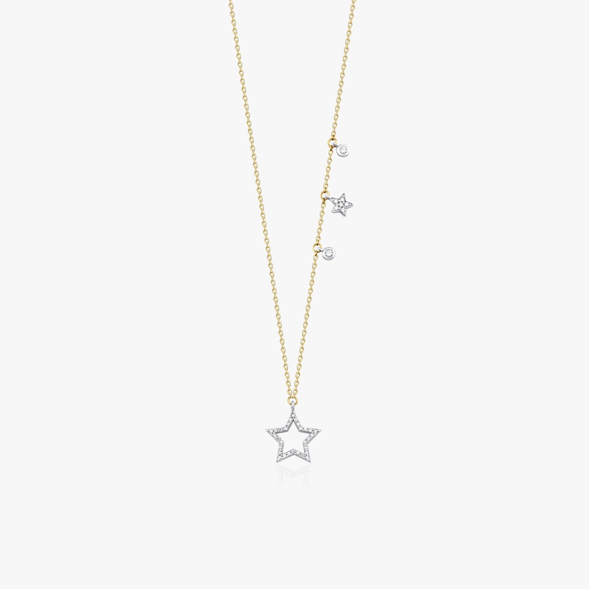 Asymmetric Diamond Star Necklace
