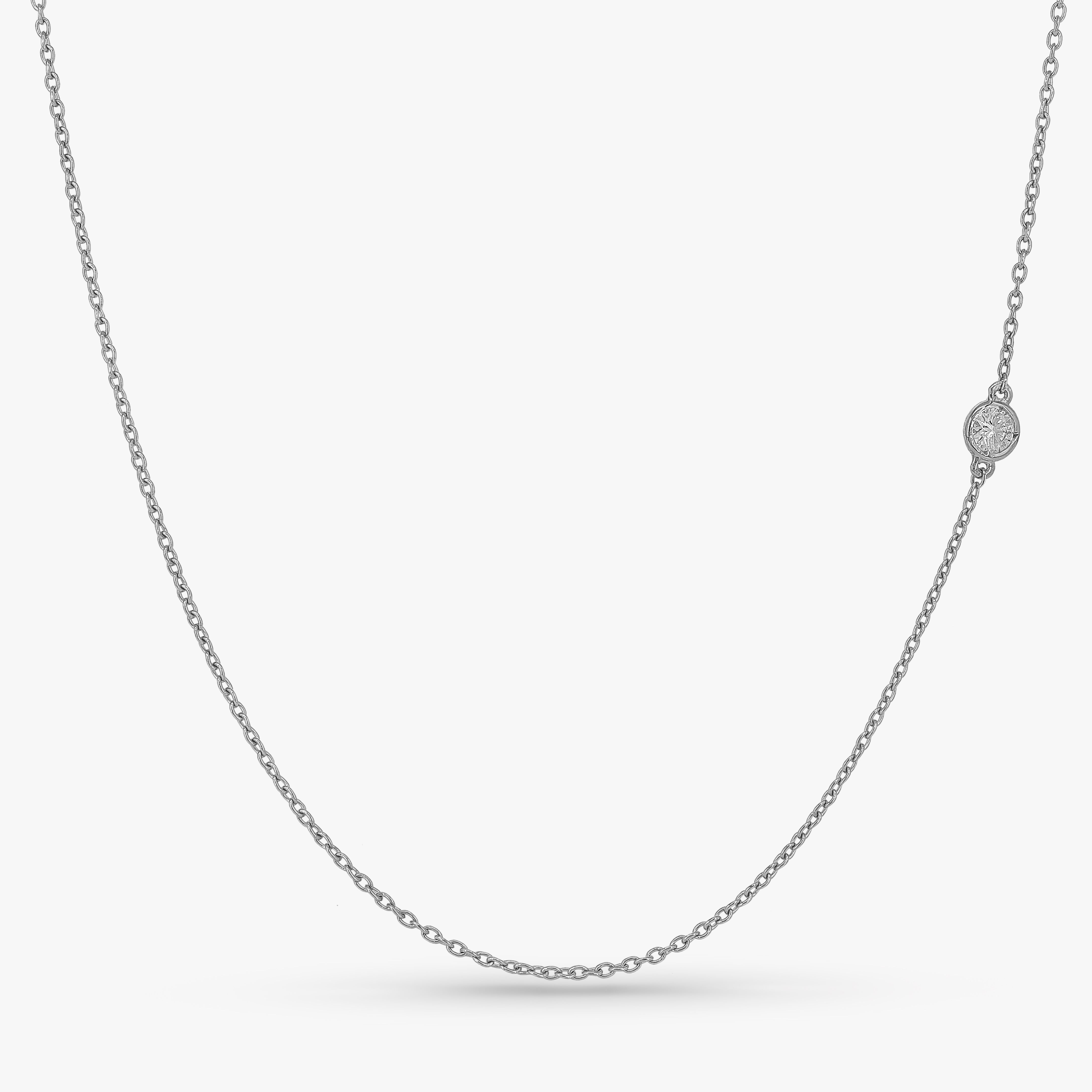 Asymmetric Floating Diamond Solitaire Necklace