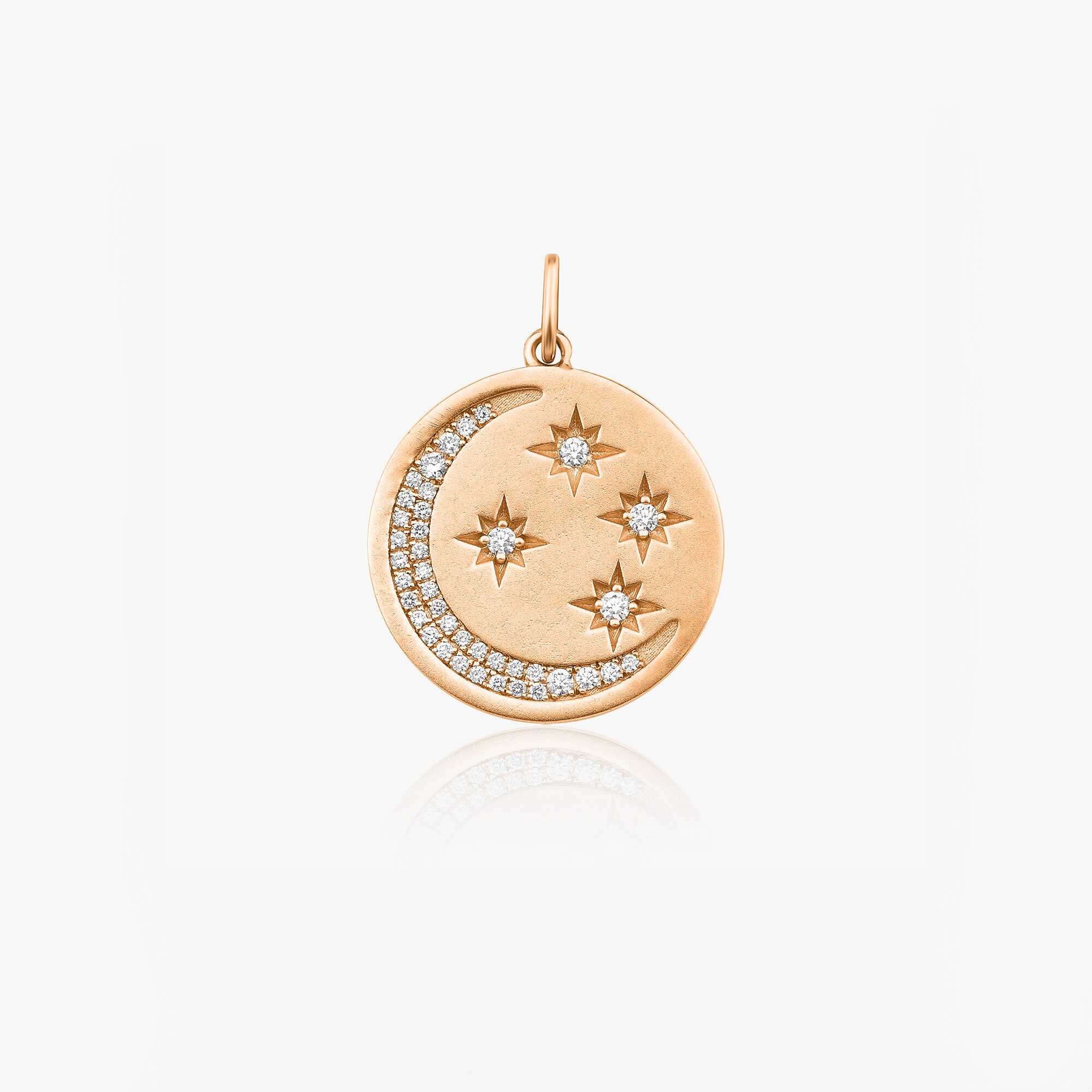 Diamond Crescent and Star Medallion Pendant