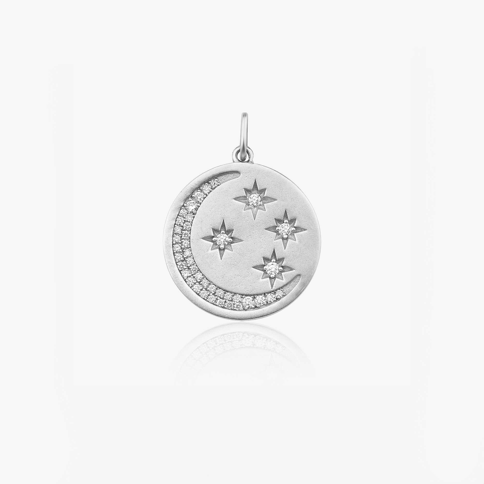 Diamond Crescent and Star Medallion Pendant