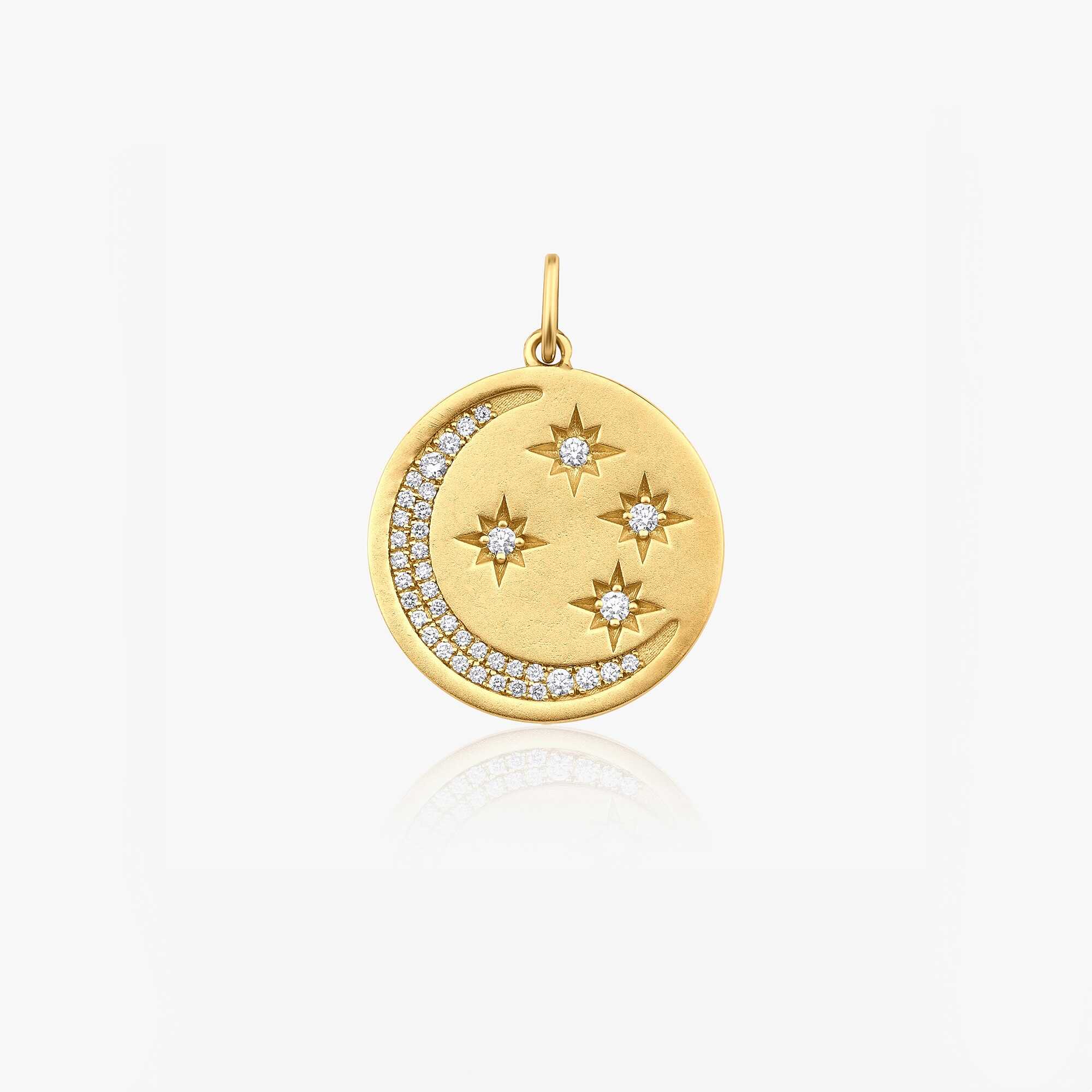 Diamond Crescent and Star Medallion Pendant