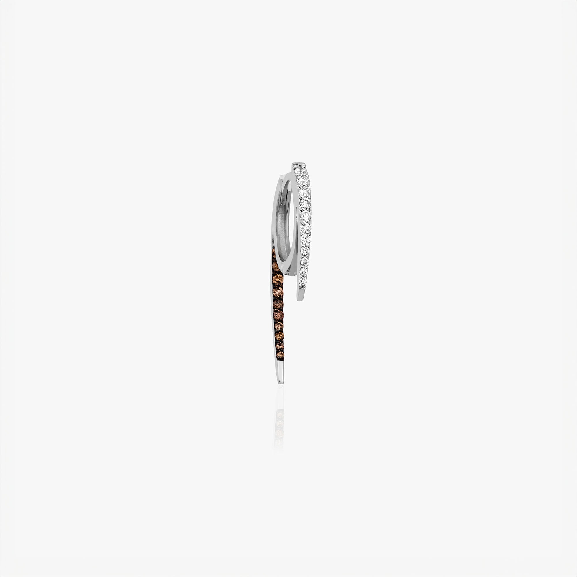 Single Diamond Claw Hoop Available in 14K and 18K Gold
