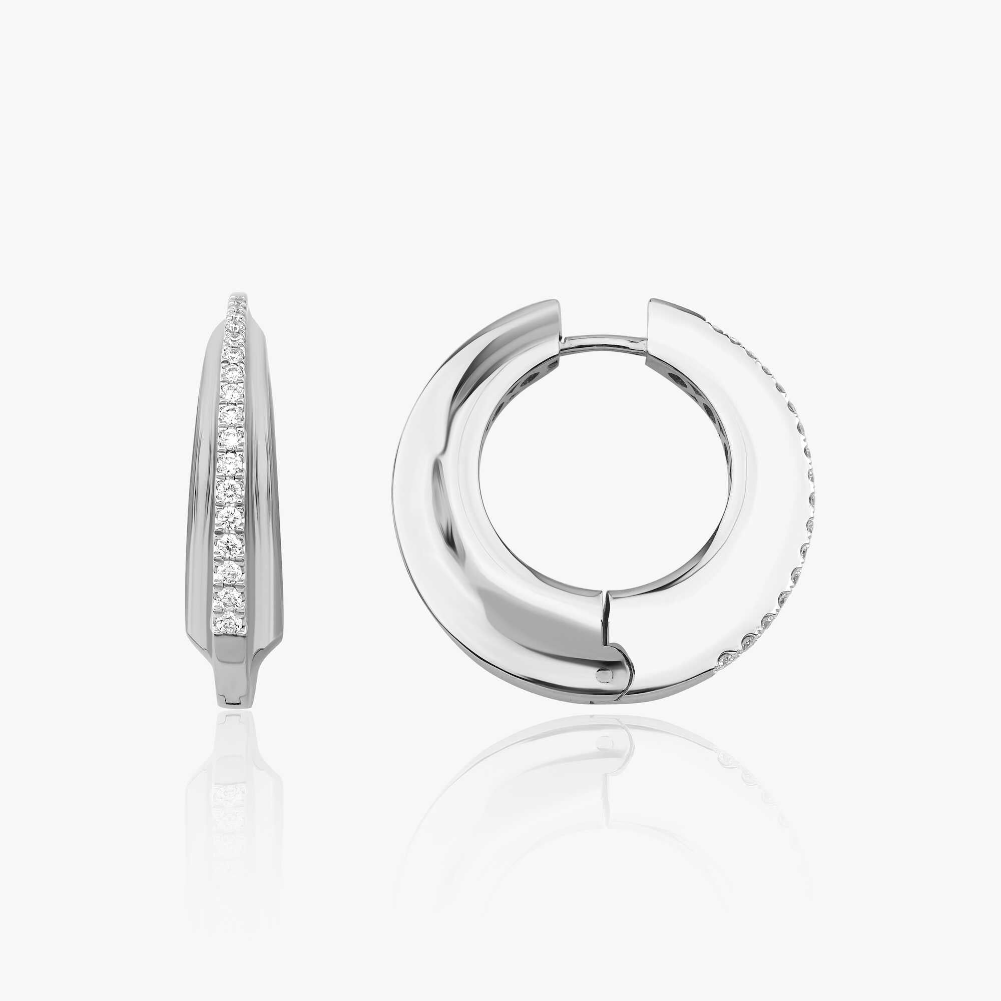 Diamond Bold Hoop Earrings Available in 14K and 18K Gold