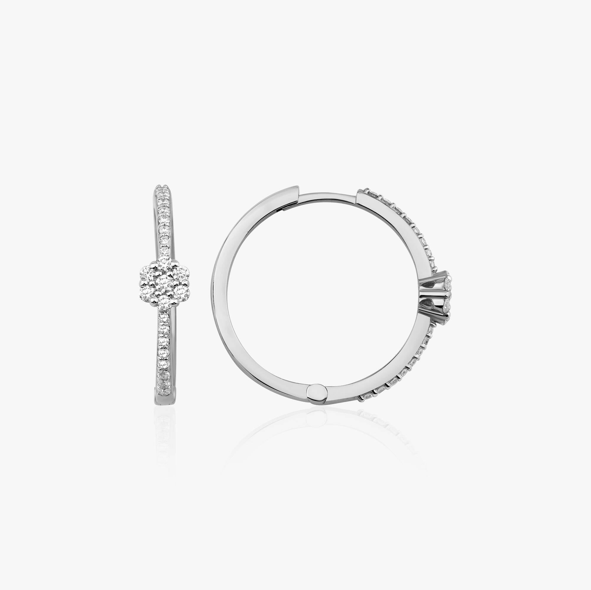 Diamond Large Flower Hoop Earrings