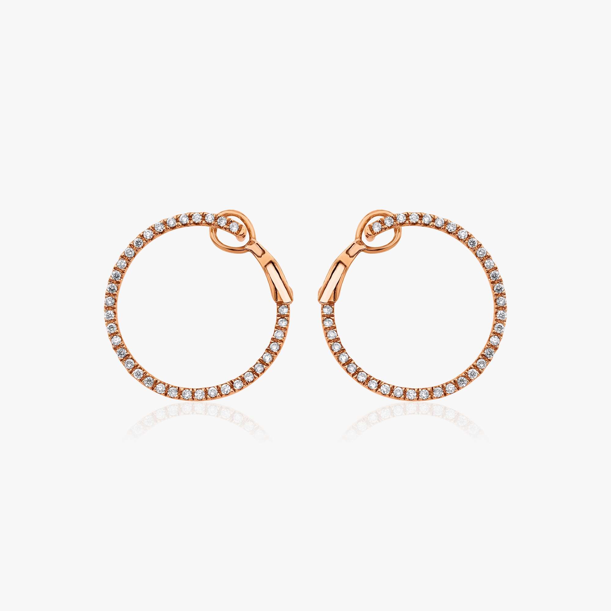 Diamond Circle Hoops in 18K Gold
