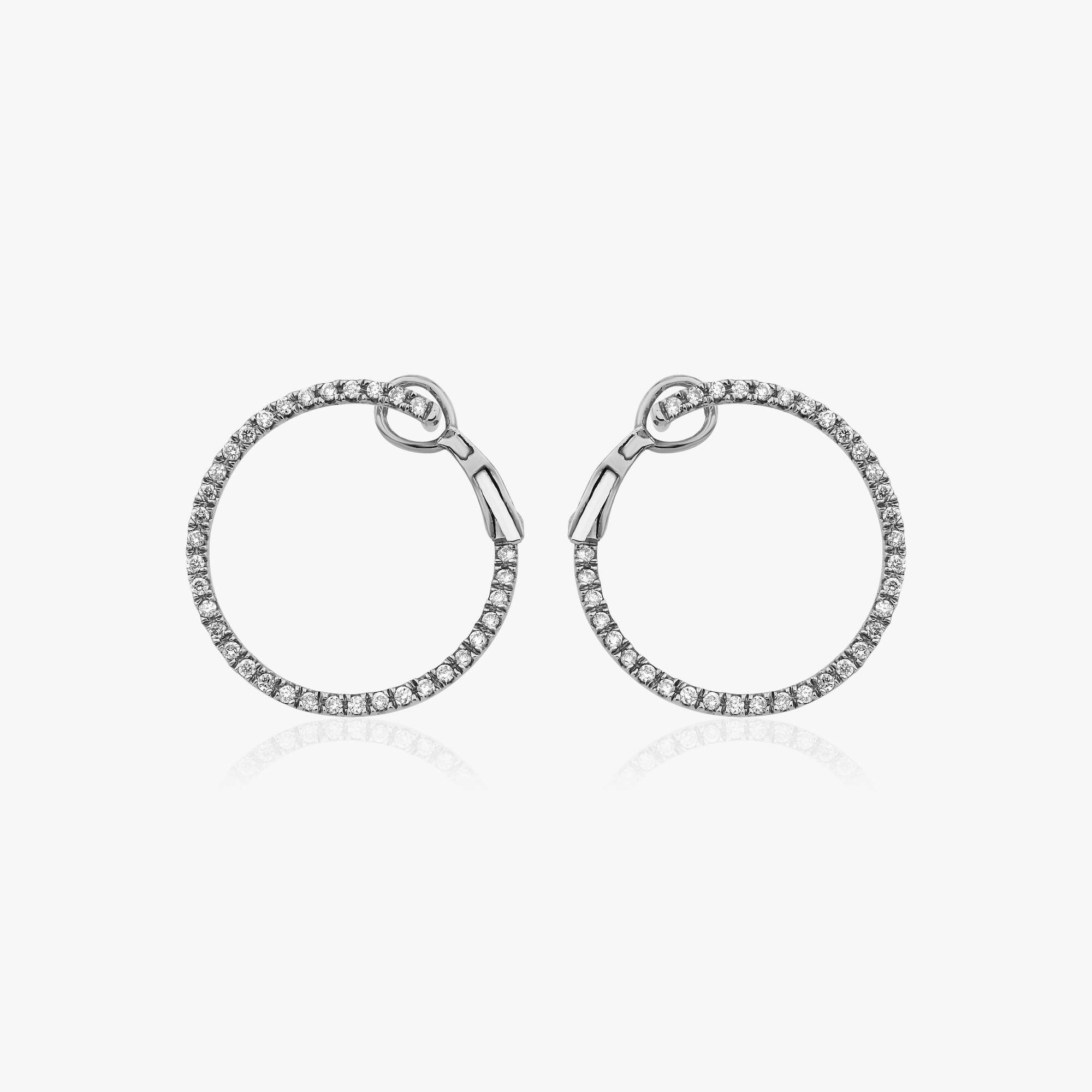 Diamond Circle Hoops in 18K Gold