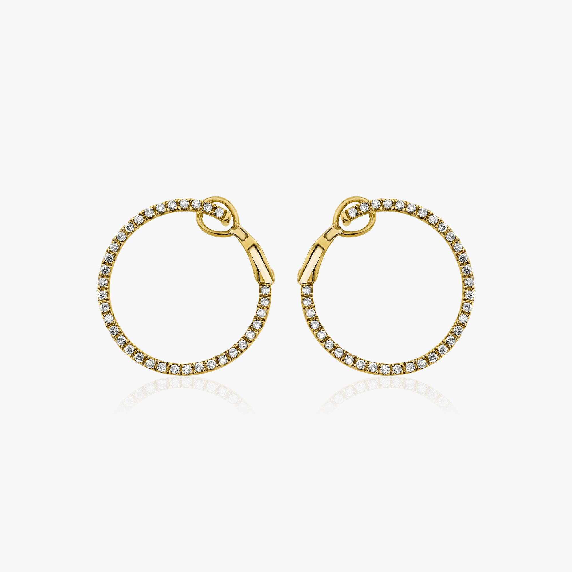 Diamond Circle Hoops in 18K Gold