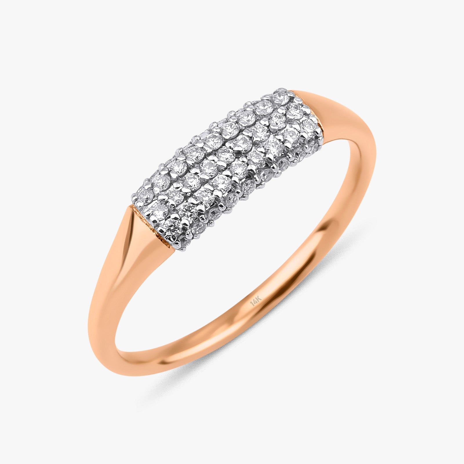 Pave Set Diamond Stacking Ring in 14K Gold
