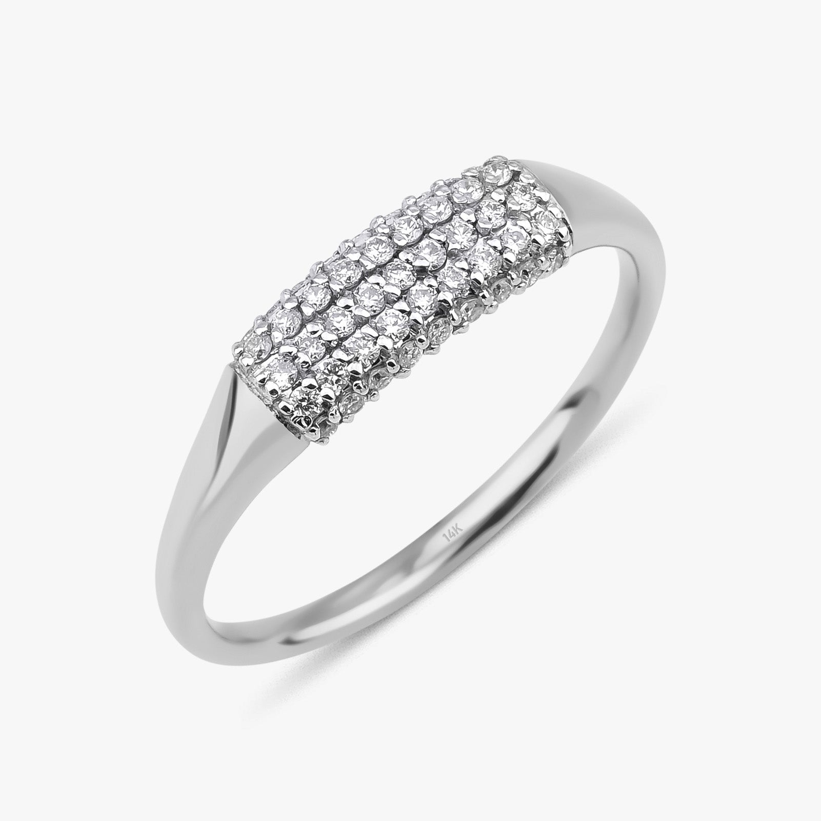 Pave Set Diamond Stacking Ring in 14K Gold