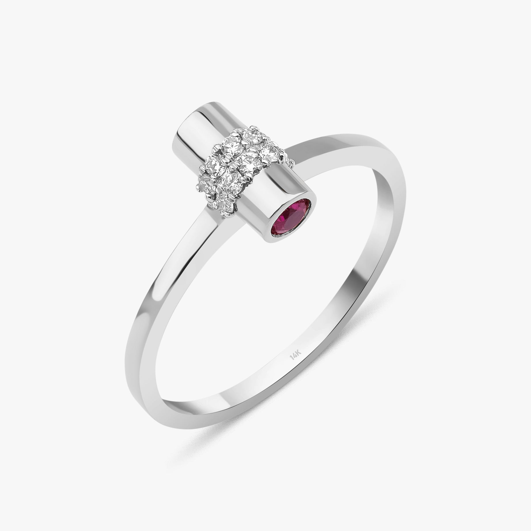 14K Gold Ruby and Diamond Ring