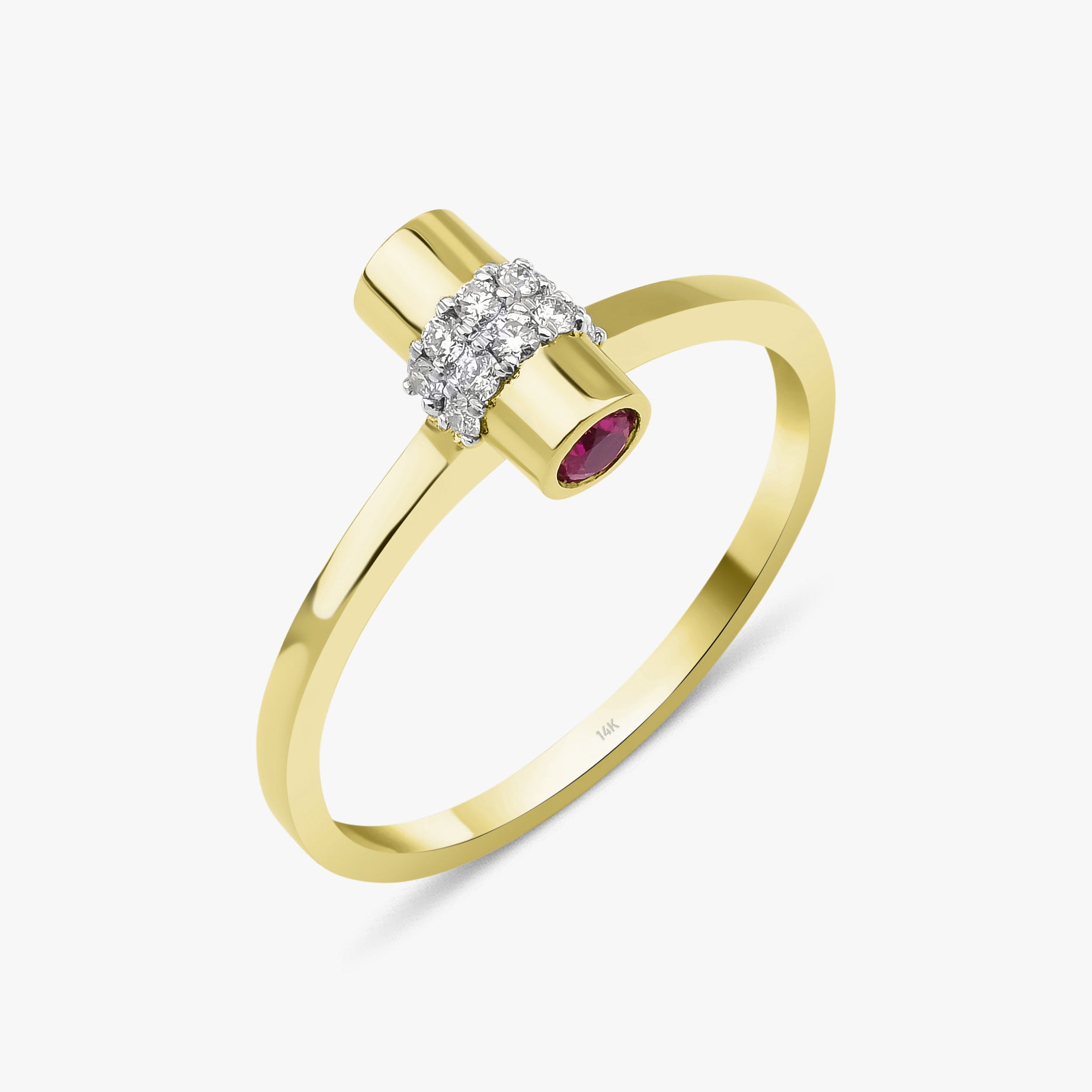 14K Gold Ruby and Diamond Ring