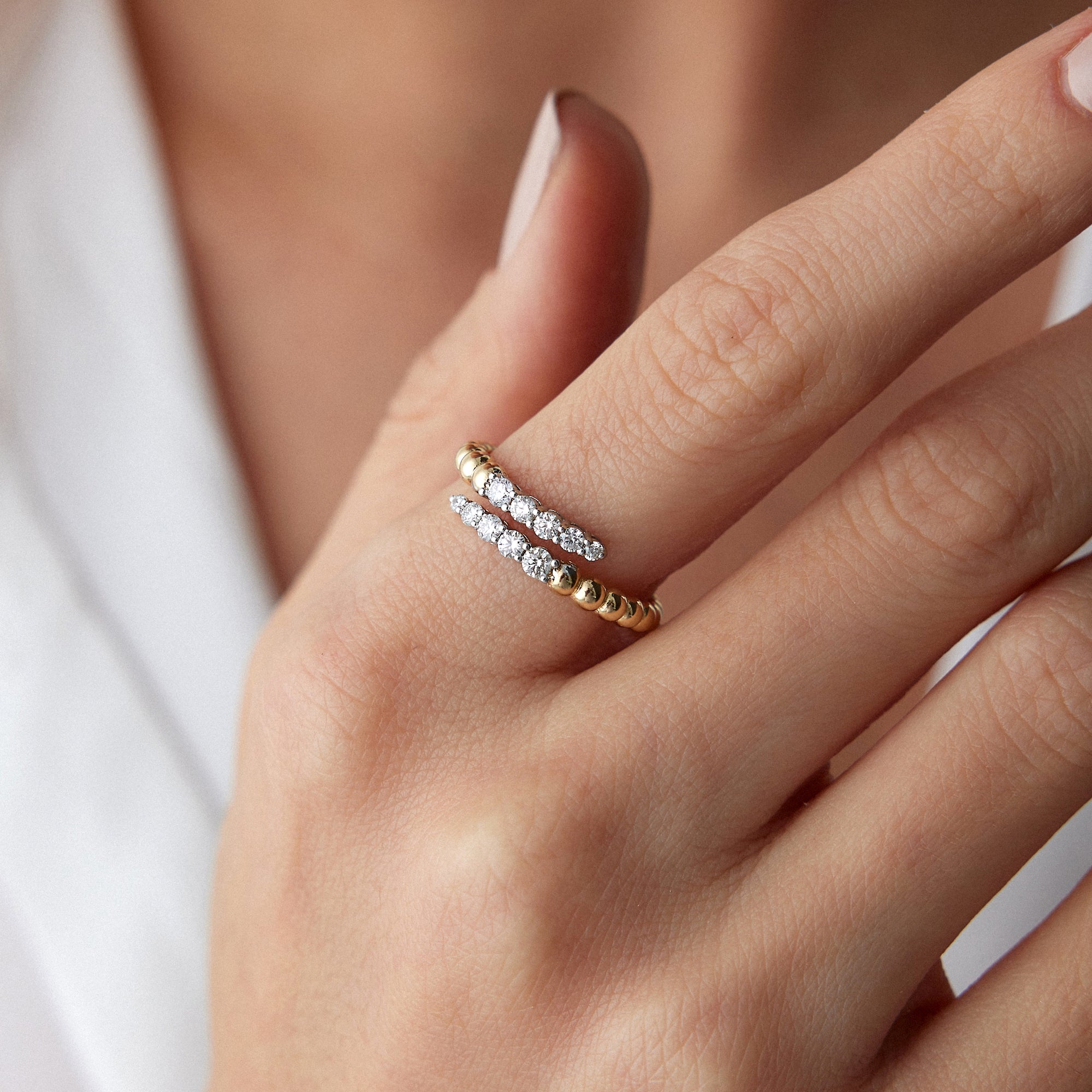 Diamond Claw Ring in 14K Gold