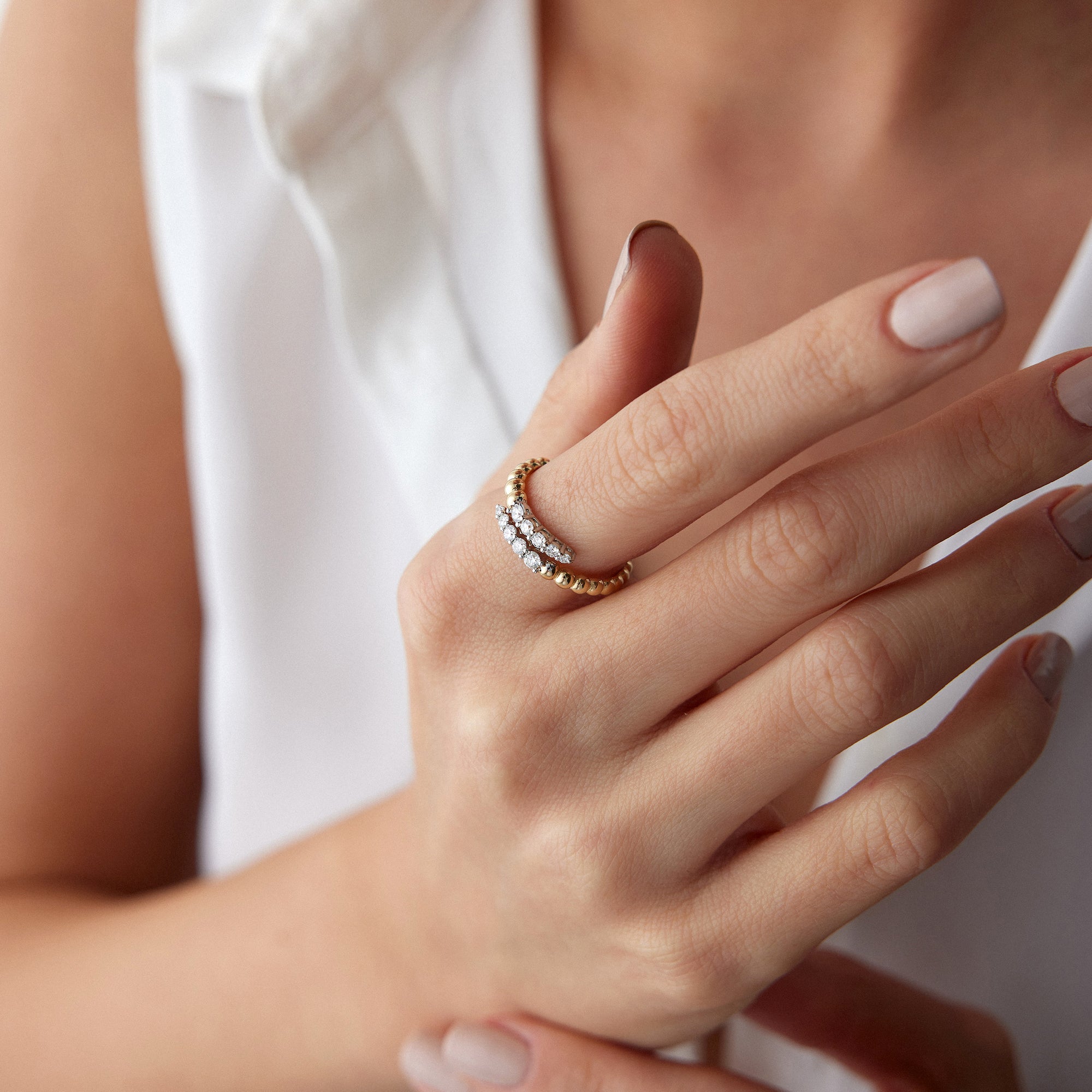 Diamond Claw Ring in 14K Gold