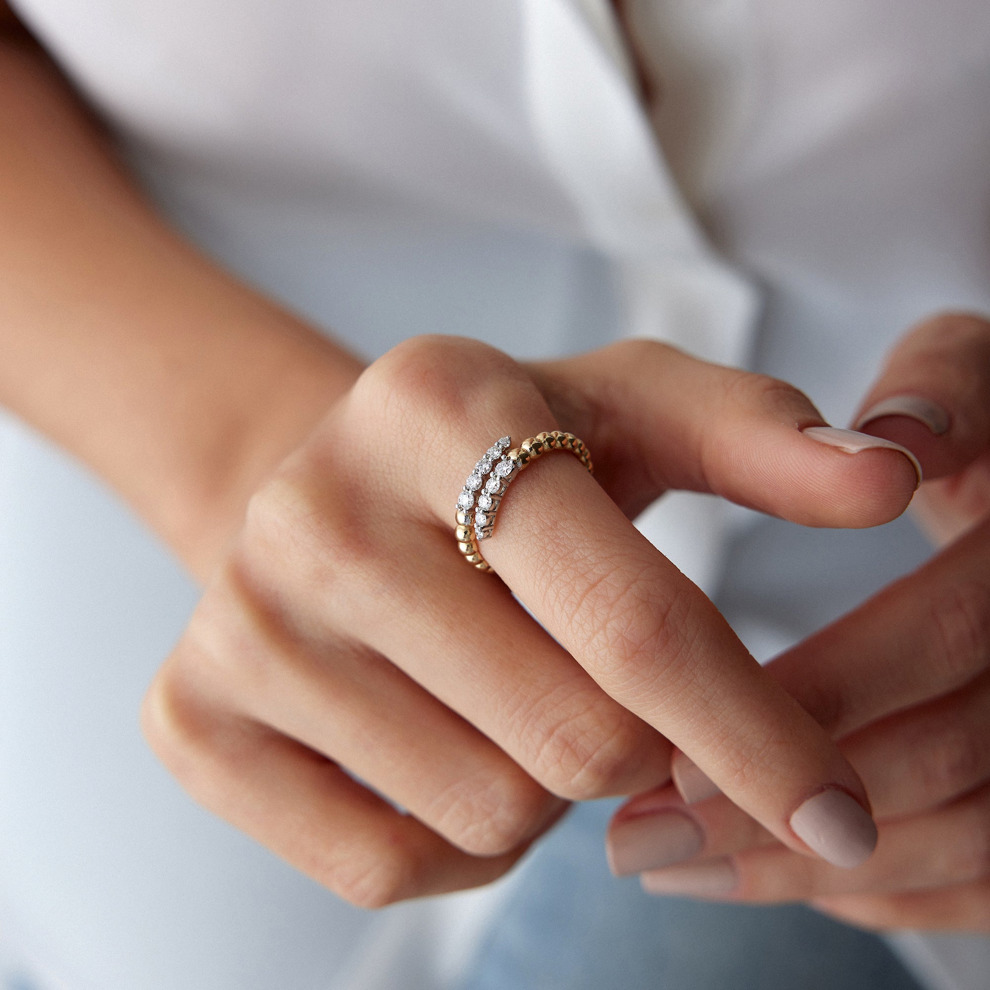 Diamond Claw Ring in 14K Gold