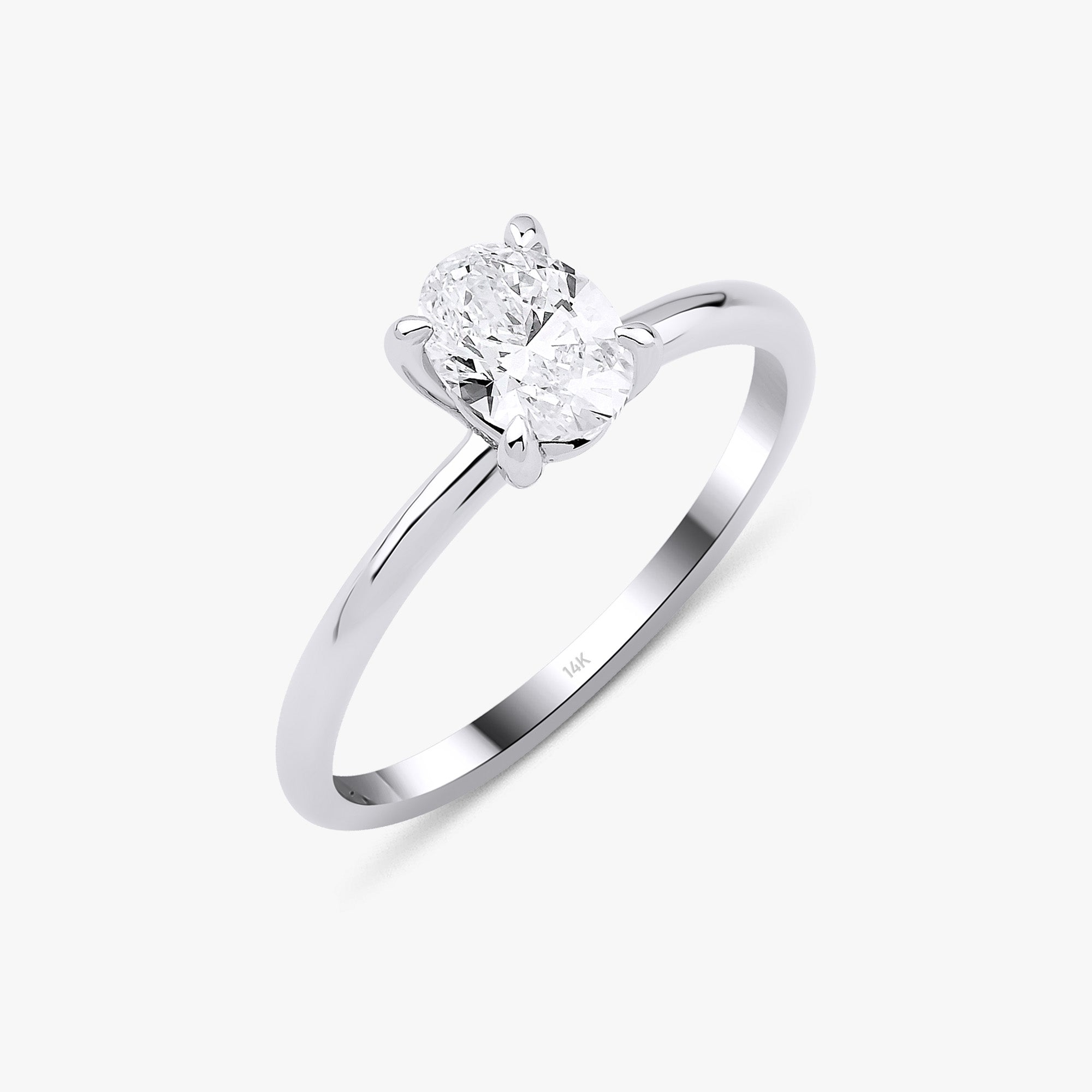 Oval Cut Solitaire Diamond Ring