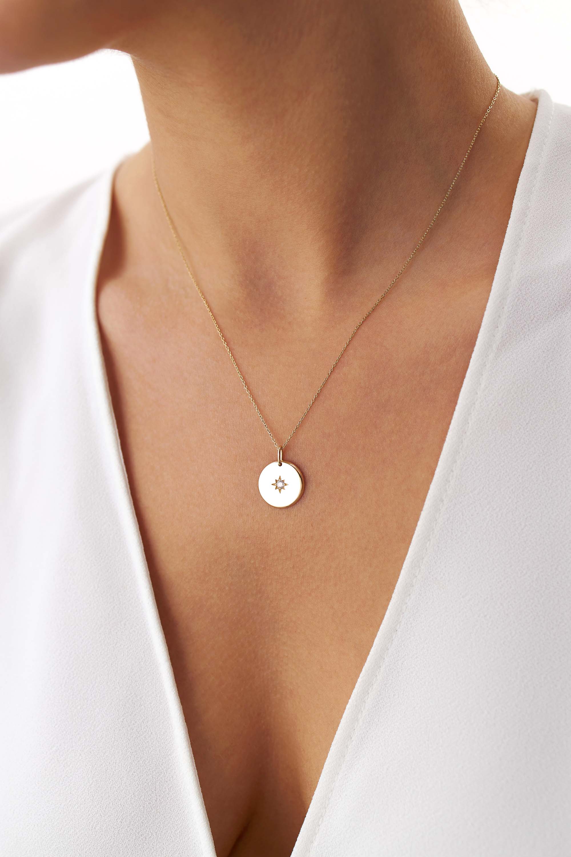 Diamond North Star Necklace in 14K Gold