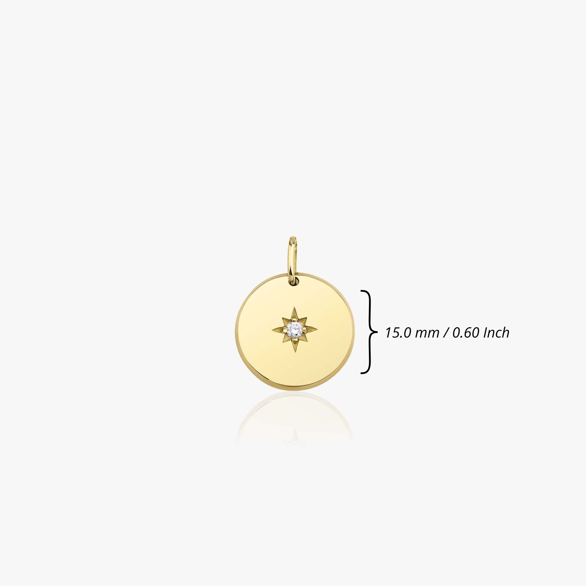 Diamond North Star Pendant in 14K Gold