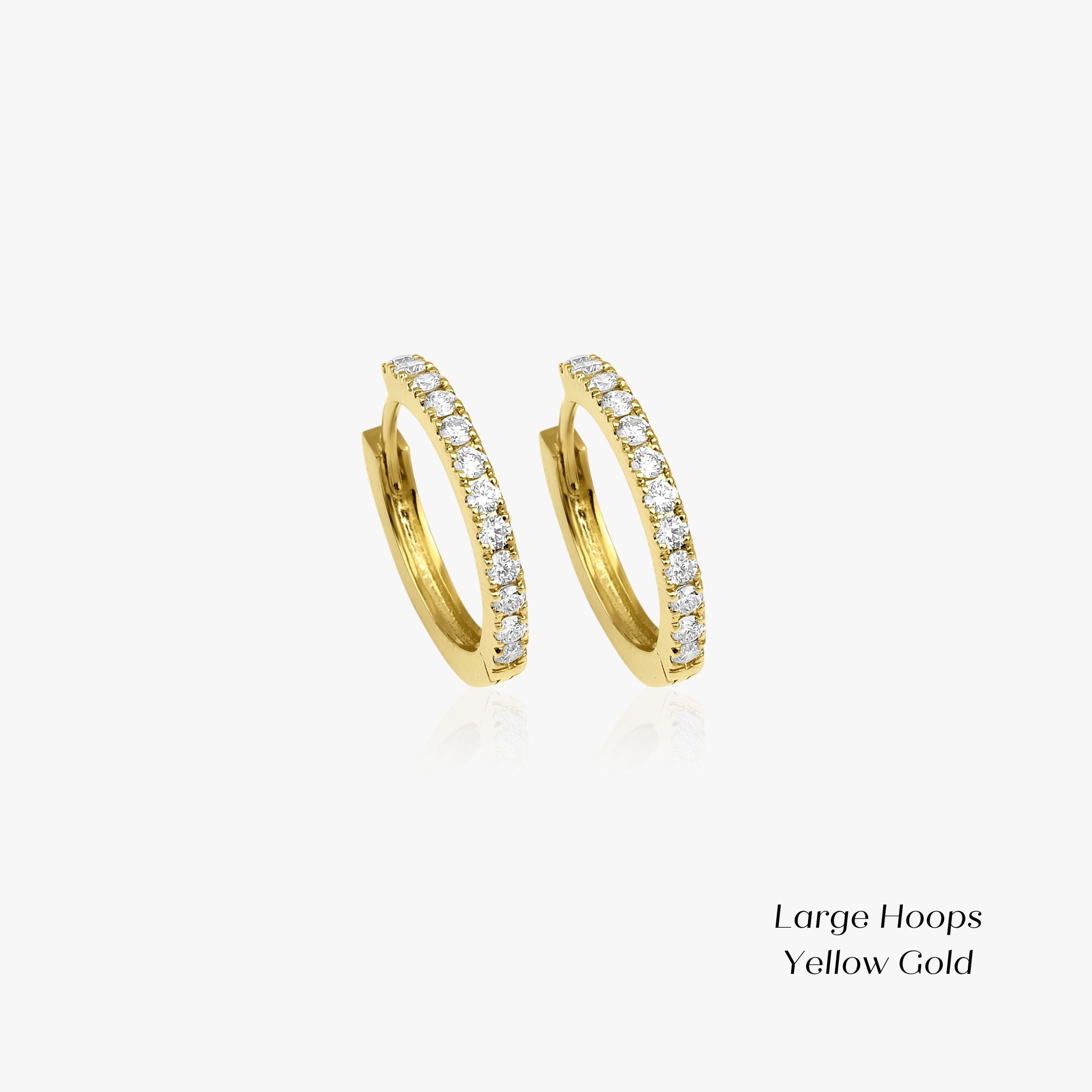 Diamond Huggie Hoops in 14K Gold