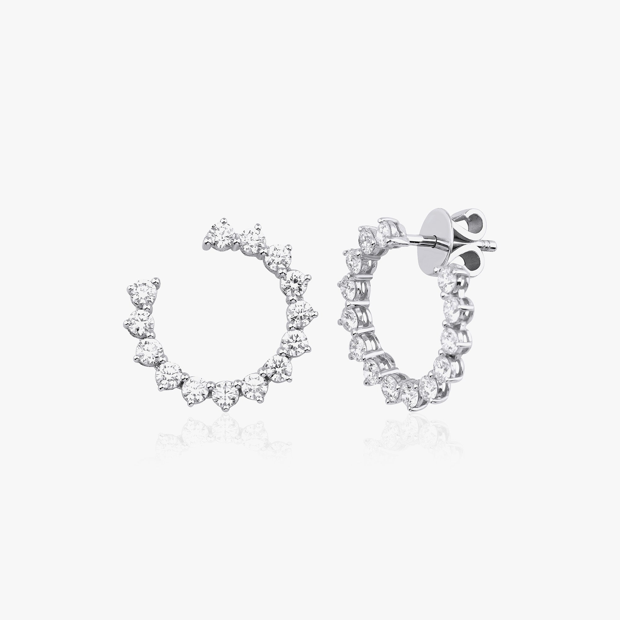 Large Eternal Winter Sun Diamond Earrings Available in 14K and 18K Gold