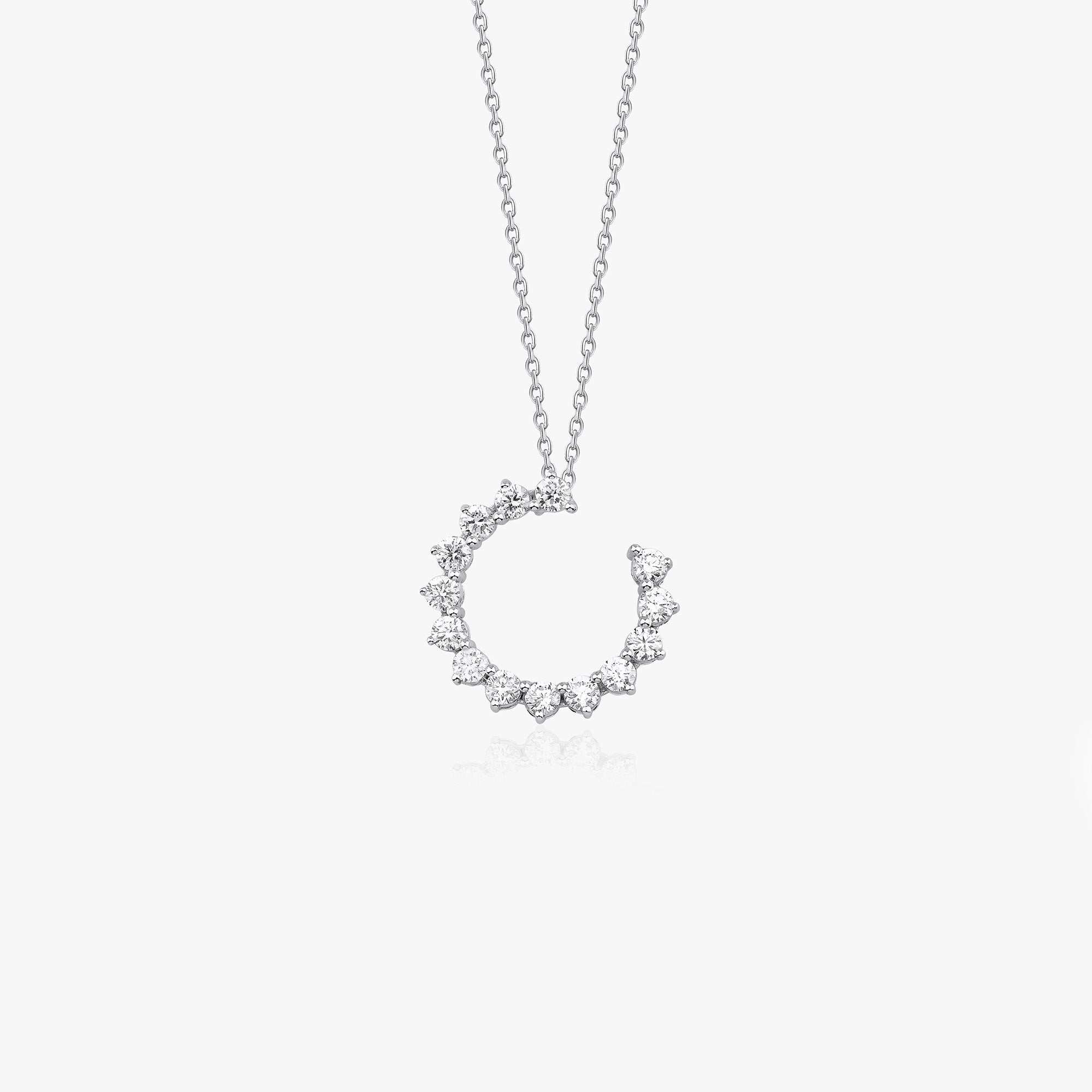 Large Diamond Eternal Winter Sun Necklace Available in 14K and 18K Gold