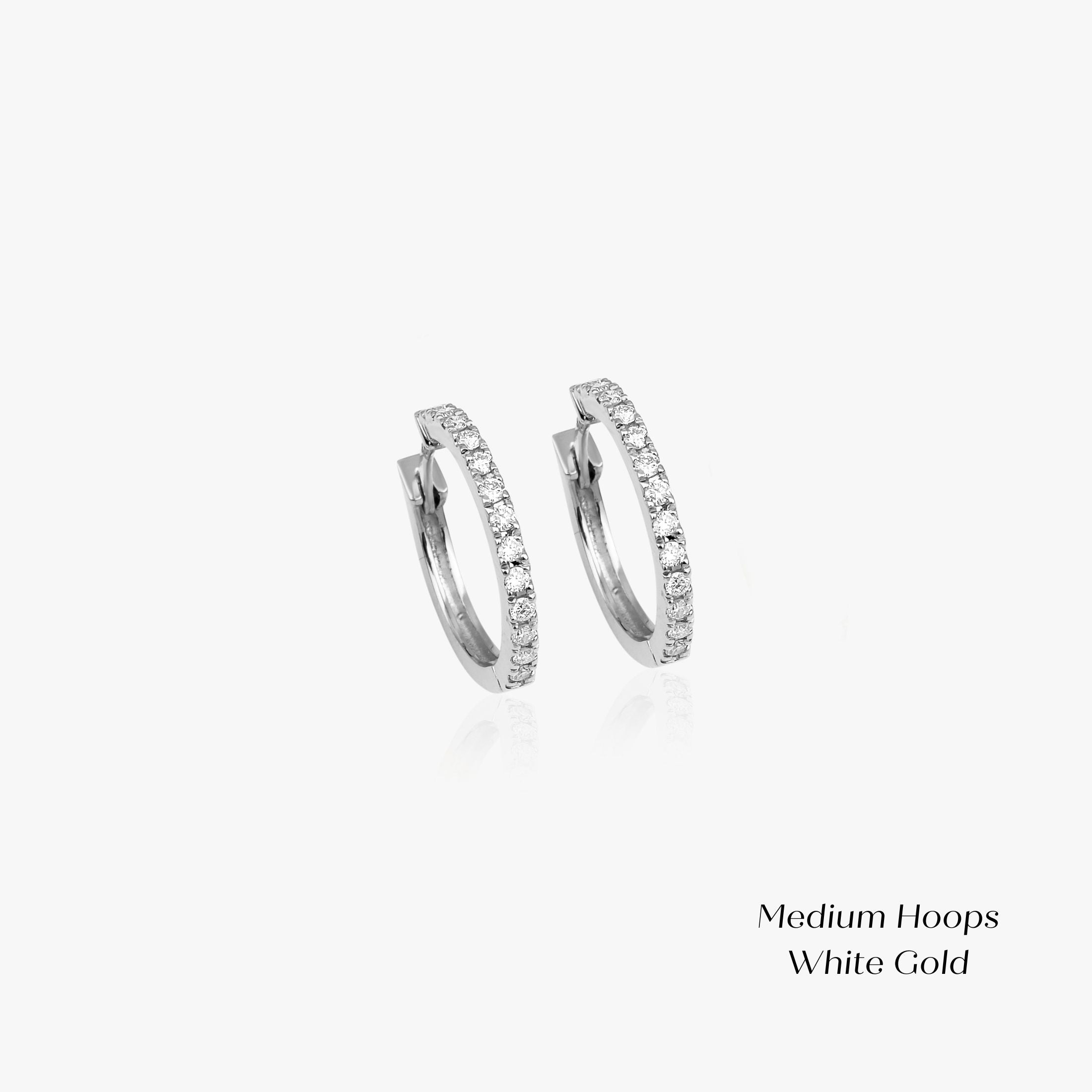 Diamond Huggie Hoops in 14K Gold