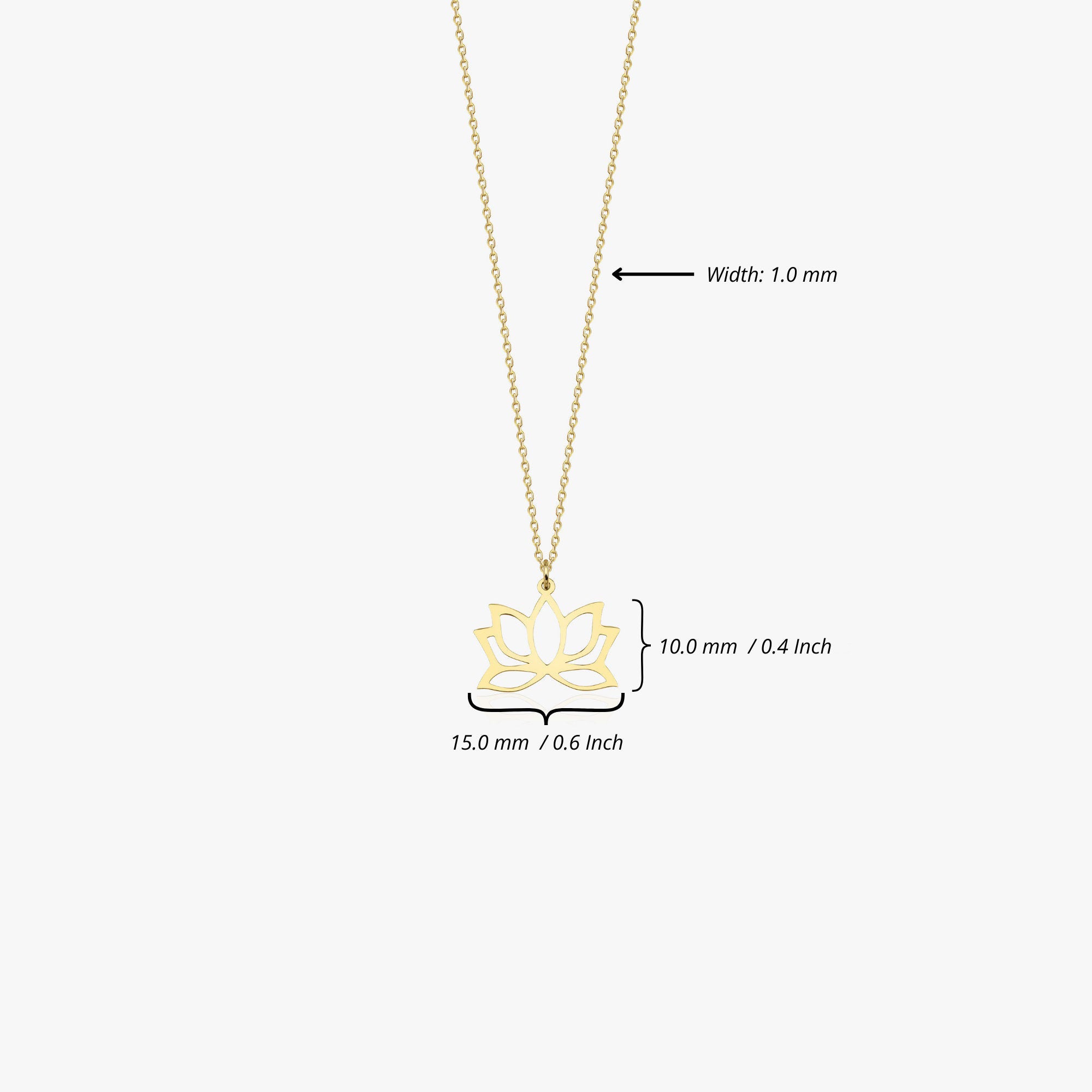 Mini Lotus Necklace in 14K Gold