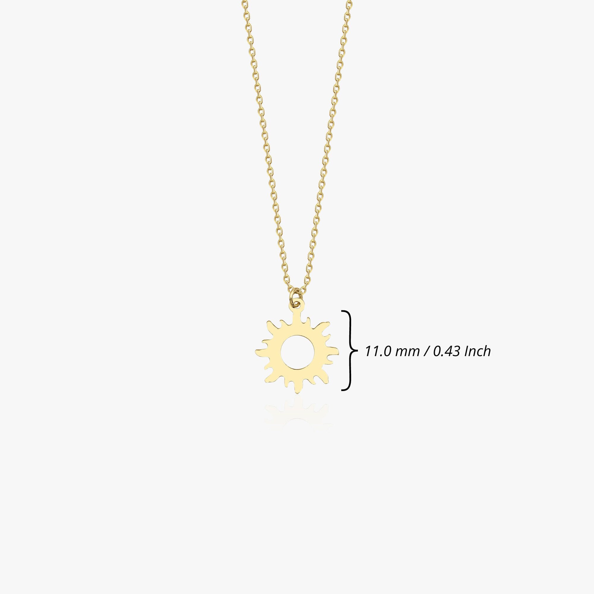 Mini Sun Necklace in 14K Gold