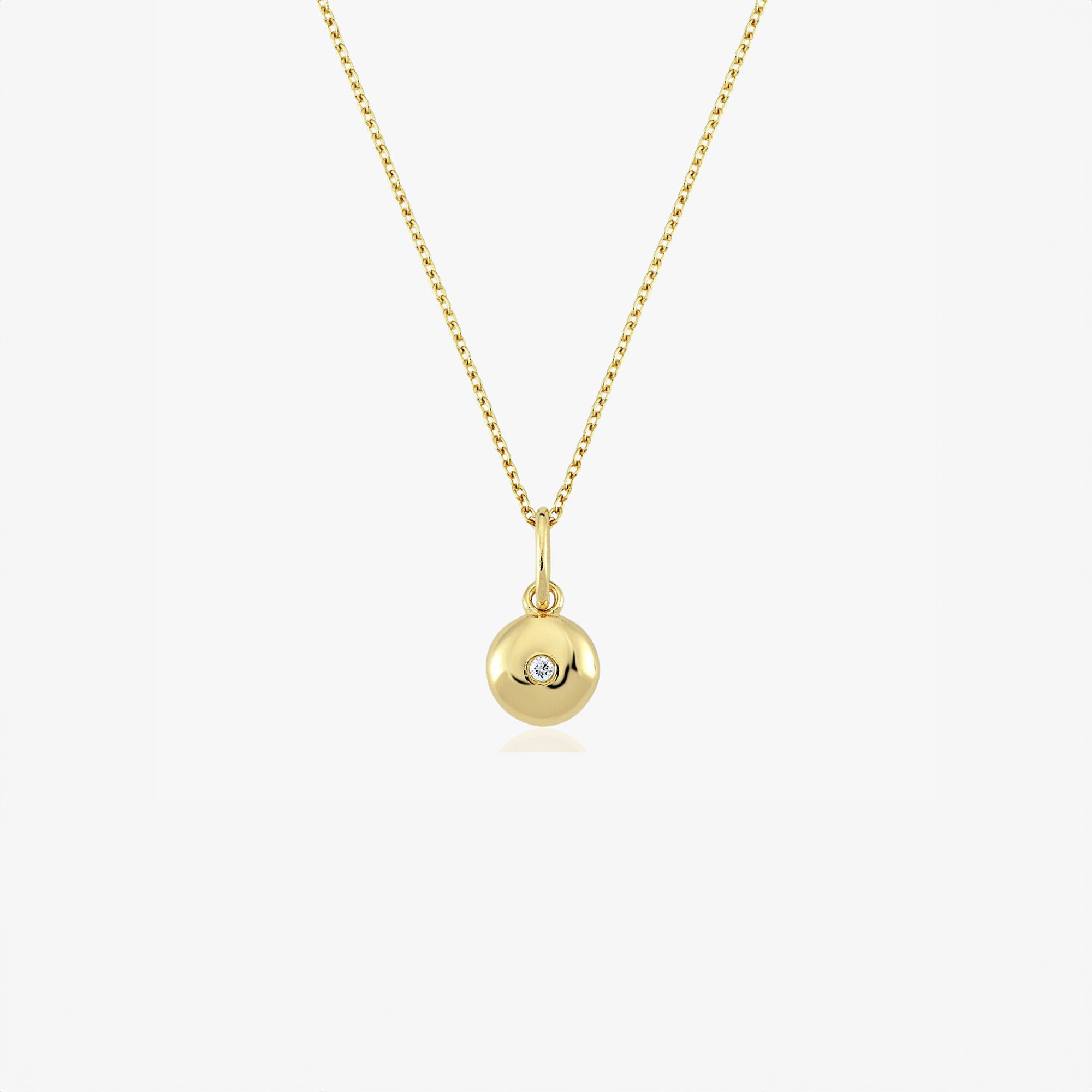 Itty Bitty Tiny Diamond Karma Necklace in 14K Gold
