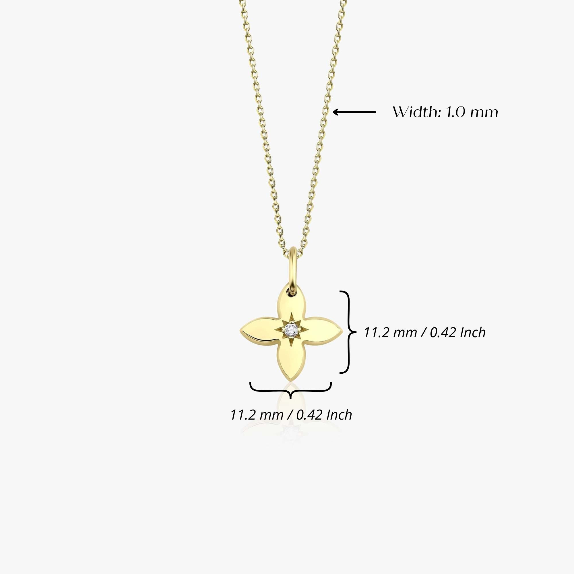 Mini Diamond Clover Necklace in 14K Gold