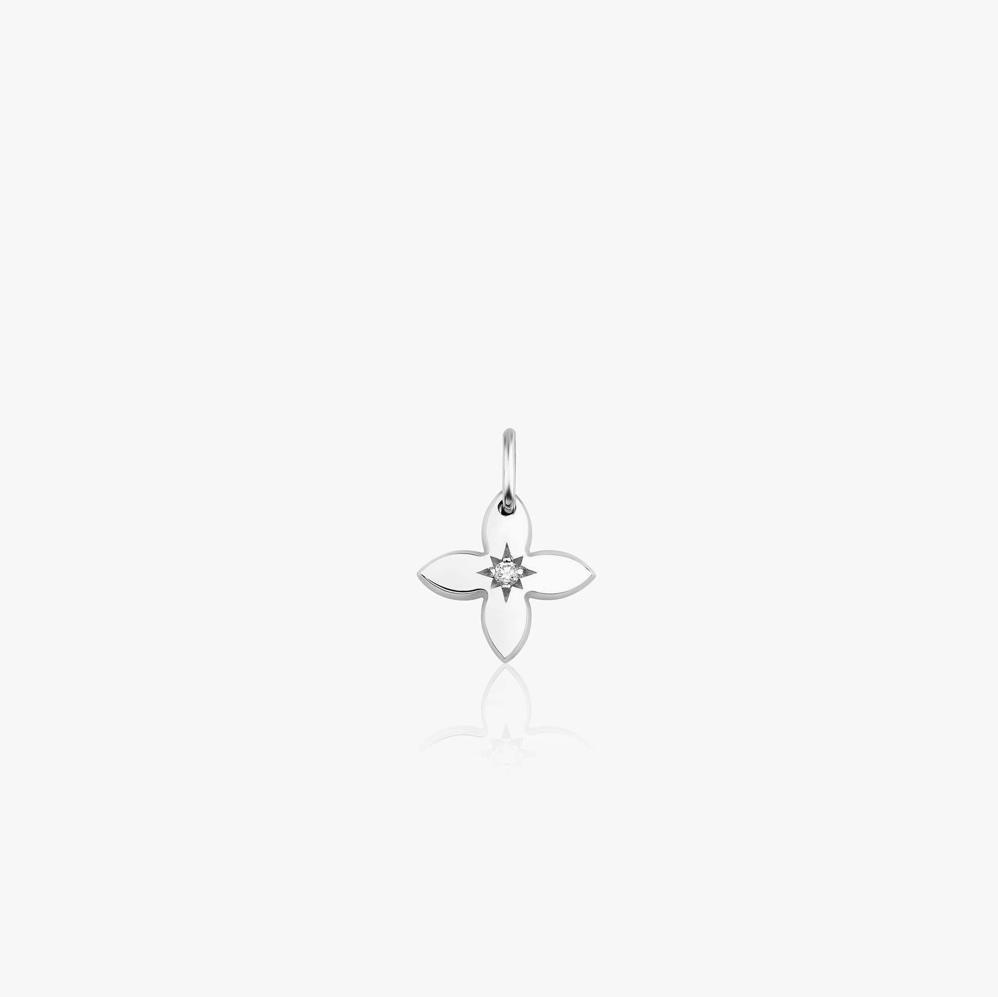 Mini Diamond Clover Pendant in 14K Gold