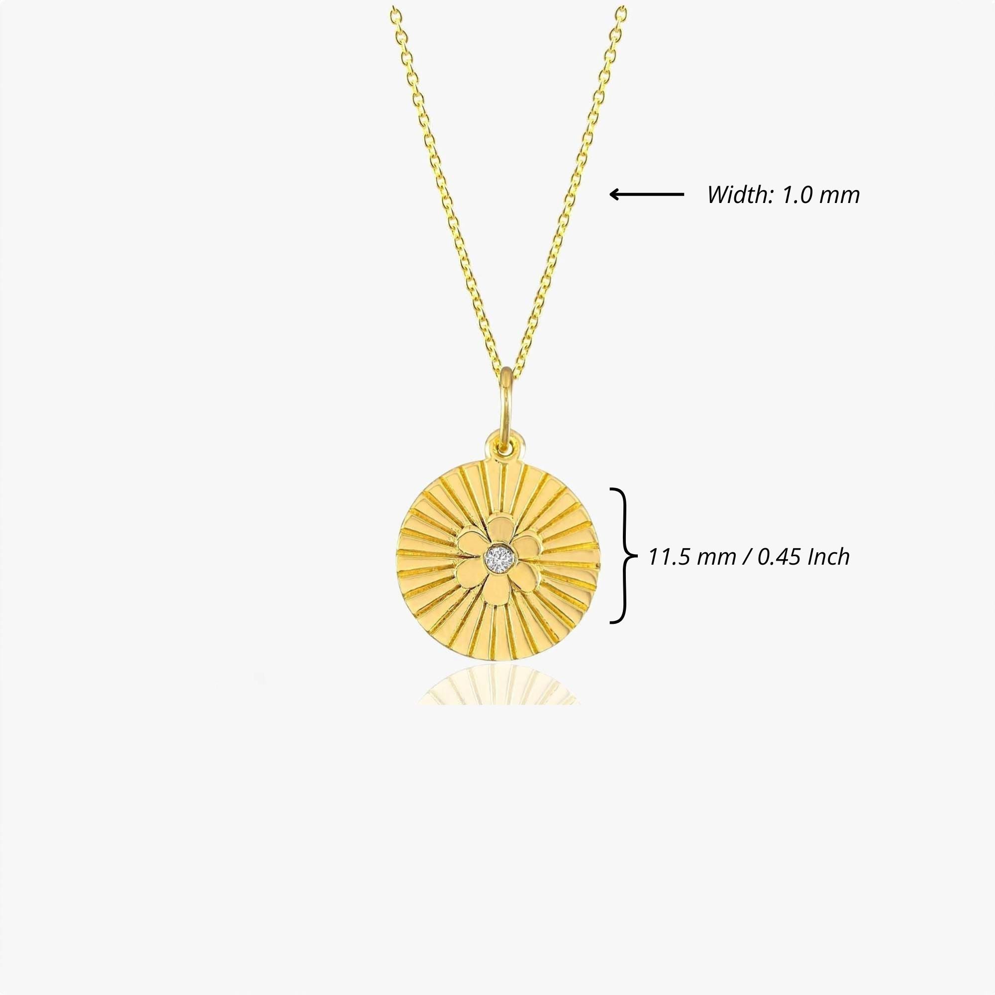 Mini Diamond Daisy Coin Necklace in 14K Gold