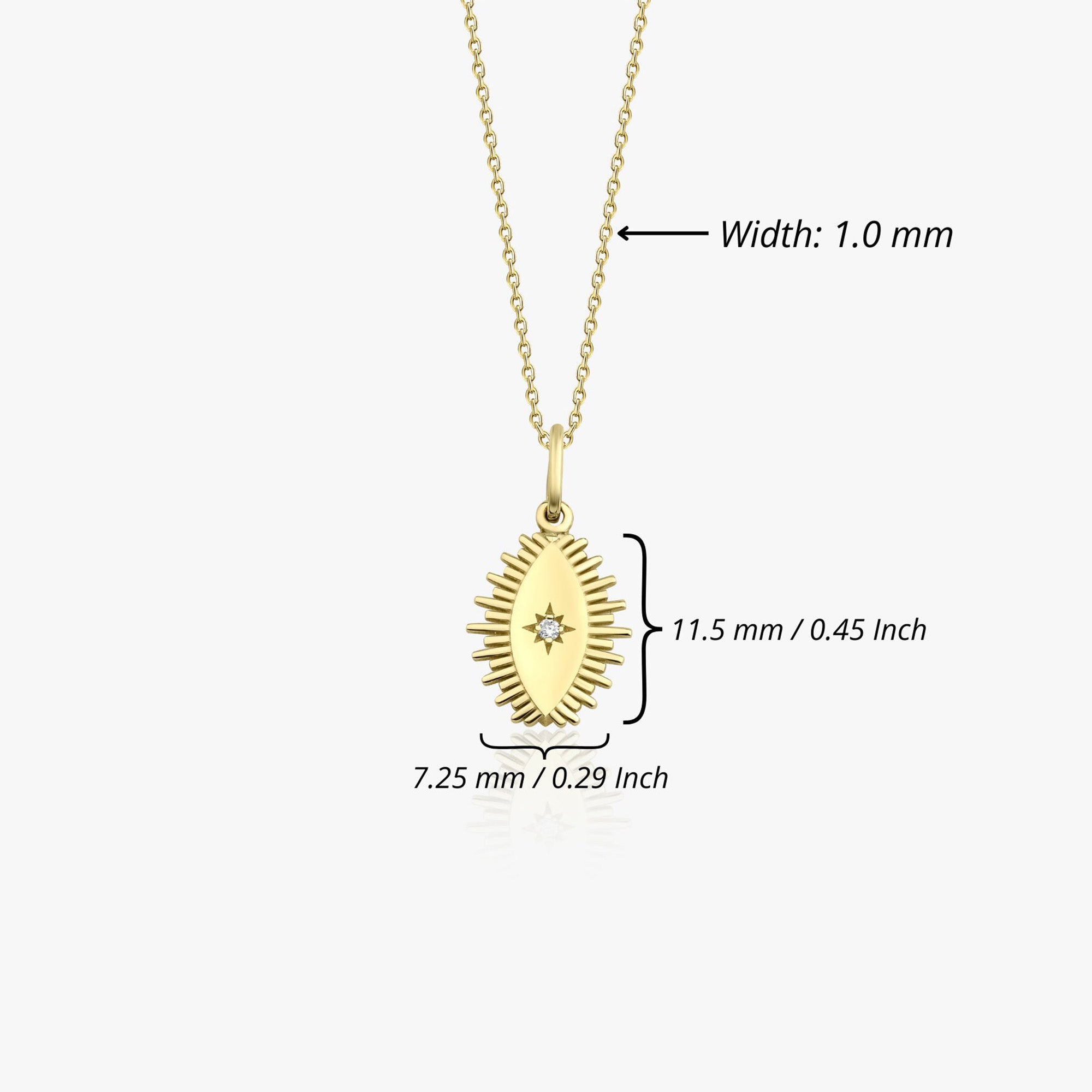 Mini Diamond Eclipse Necklace in 14K Gold