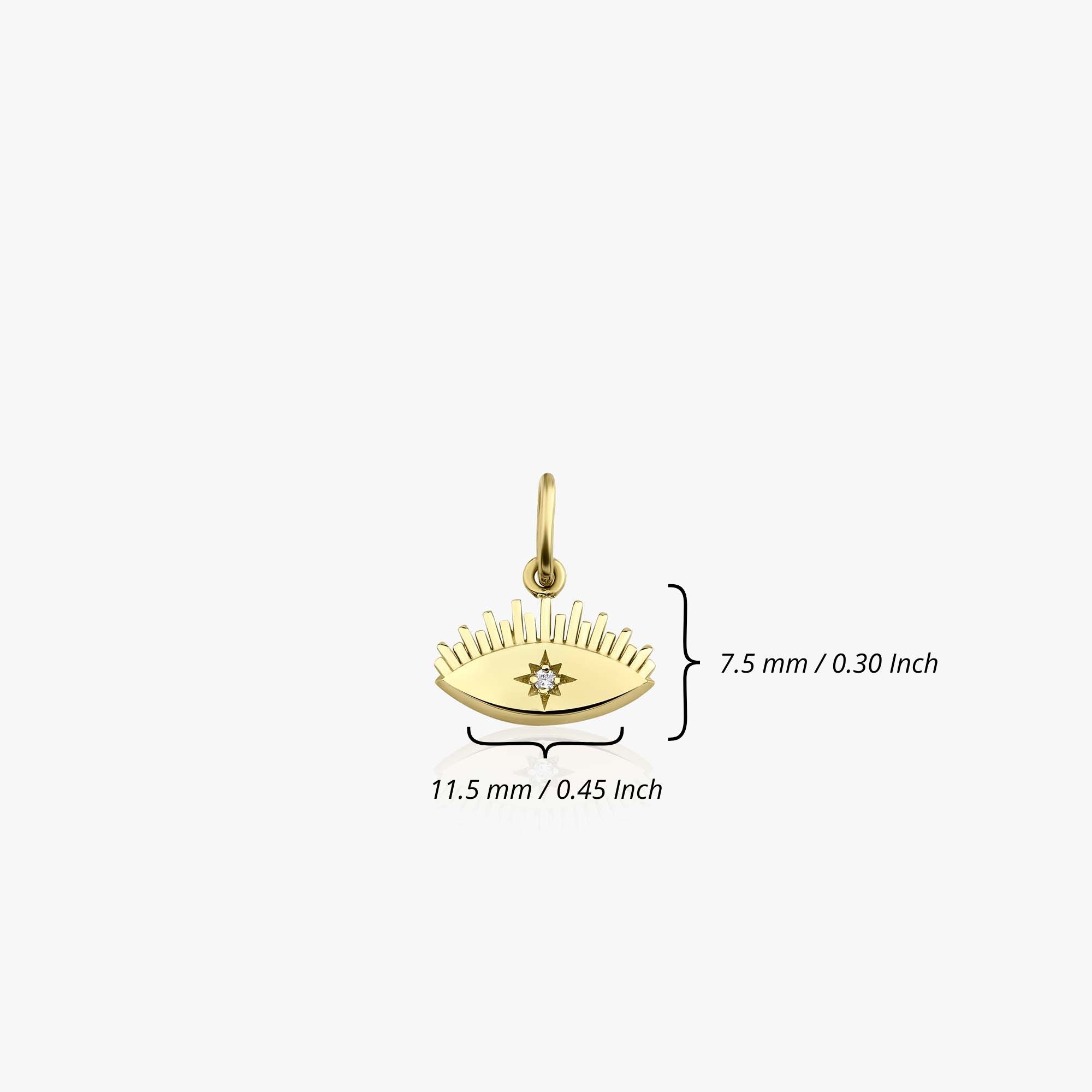 Mini Diamond Eternal Eye Pendant in 14K Gold